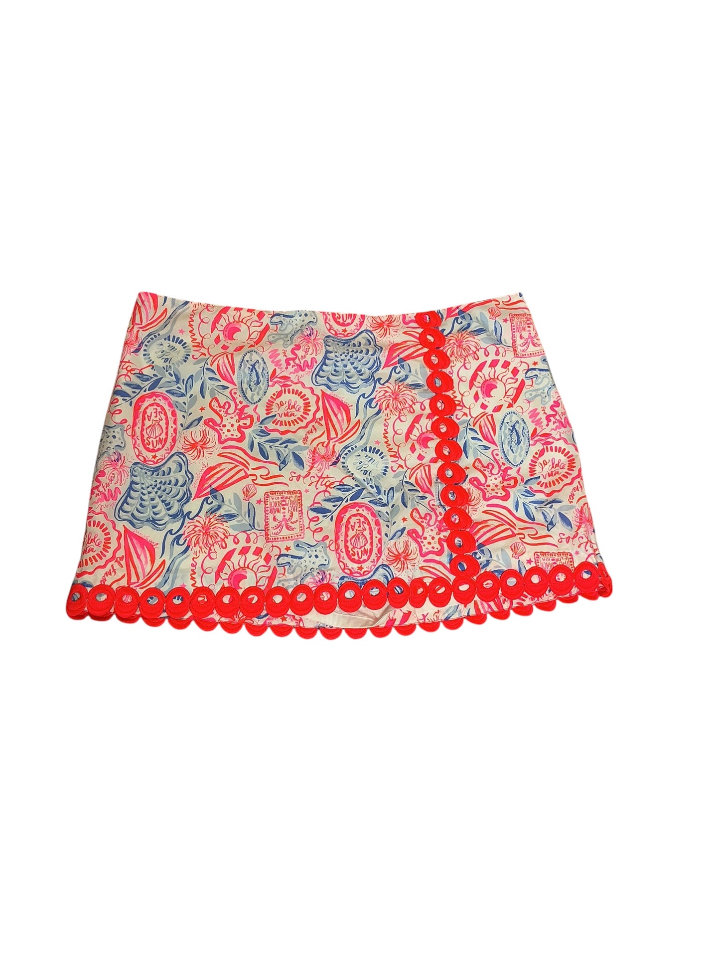 Lilly Pulitzer Michelina Mini Skort Resort White Lil Sun Sea Sand - Size 16