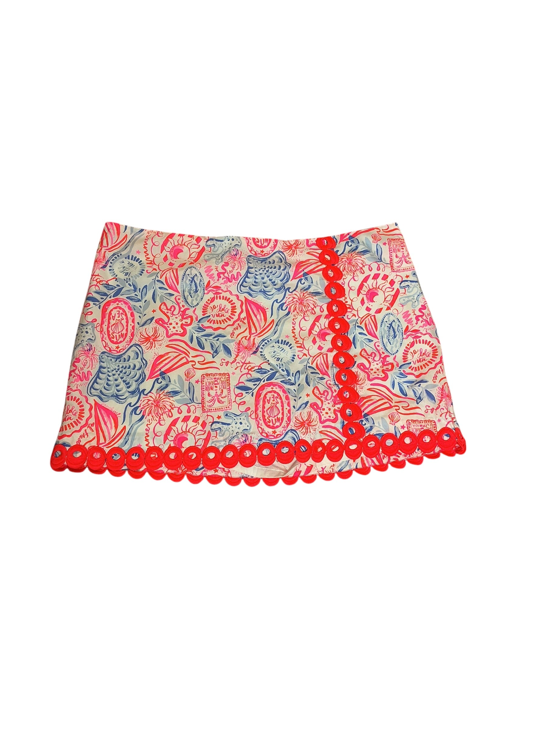 Lilly Pulitzer Michelina Mini Skort Resort White Lil Sun Sea Sand - Size 16