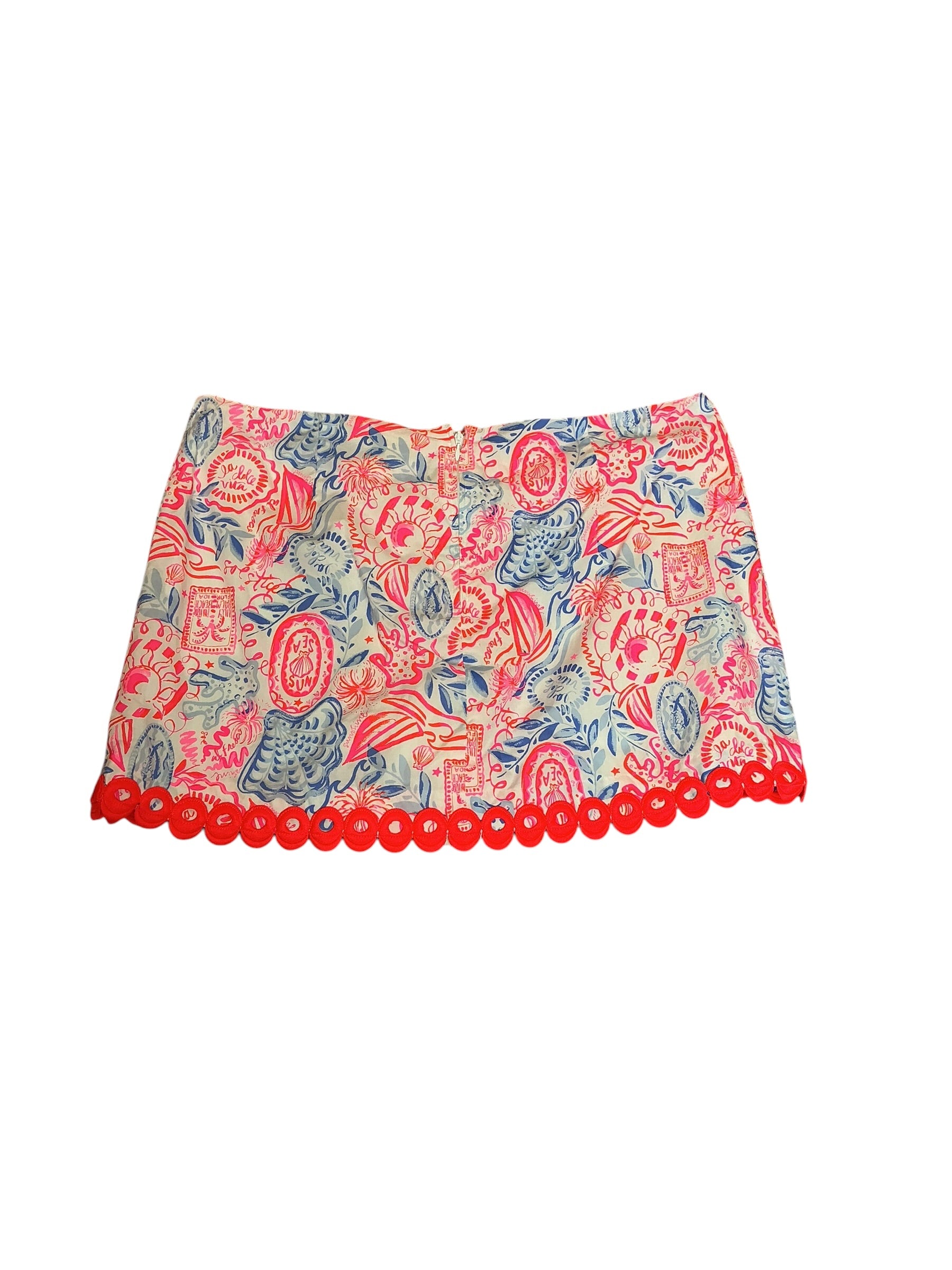 Lilly Pulitzer Michelina Mini Skort Resort White Lil Sun Sea Sand - Size 16