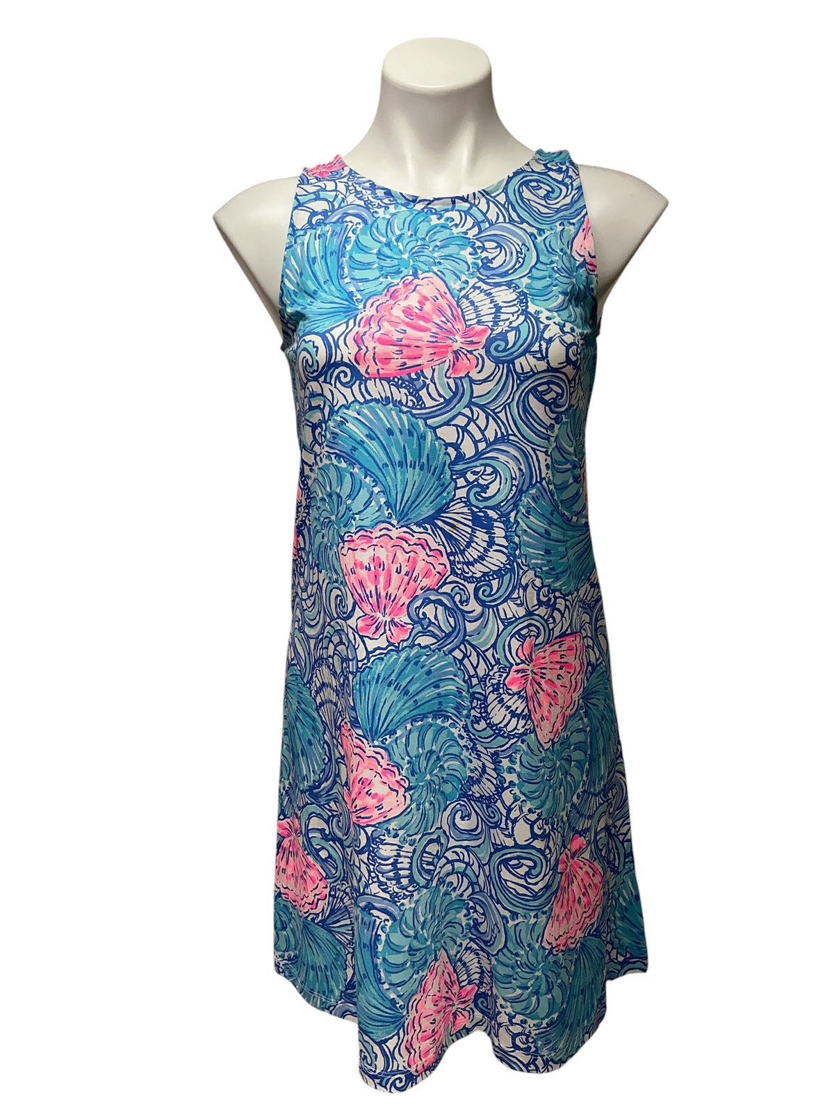 Lilly Pulitzer Kristen Swing Dress Blue Haven Raising Shell - Size XS