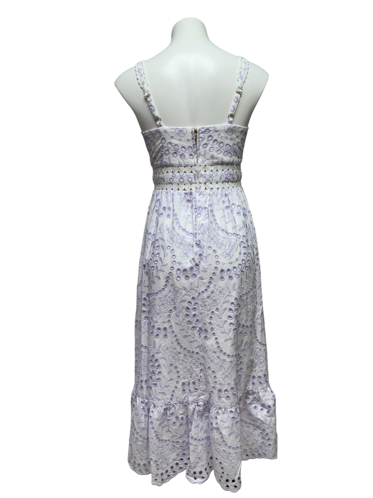 Lilly Pulitzer Tiah Midi Dress Dancing Daisies Eyelet Water Hyacinth - Size 0