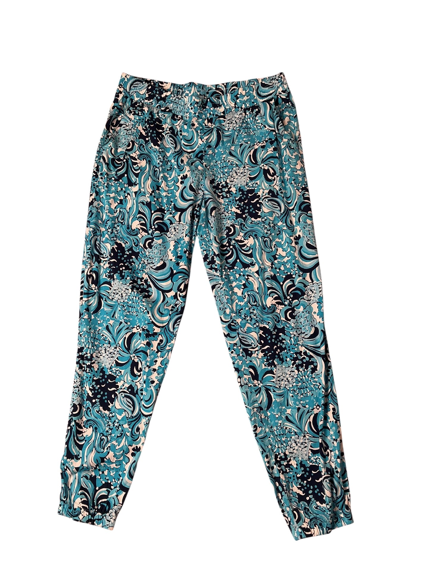  Lilly Pulitzer Rici Stretch Jogger Pant Resort White Mermazing - Size L