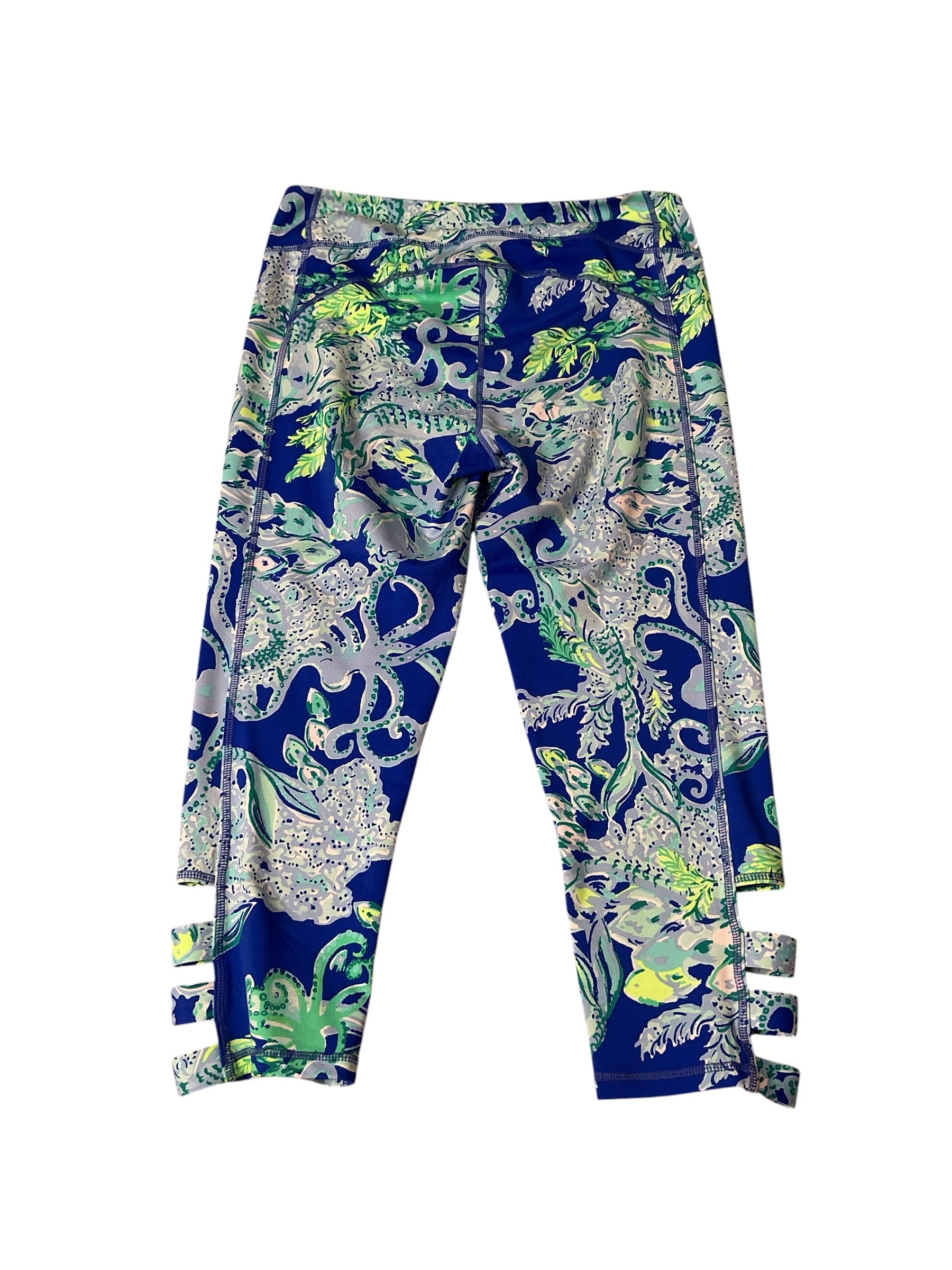 Lilly Pulitzer Weekender Cropped Leggings Blue Current Sea Siren - Size L