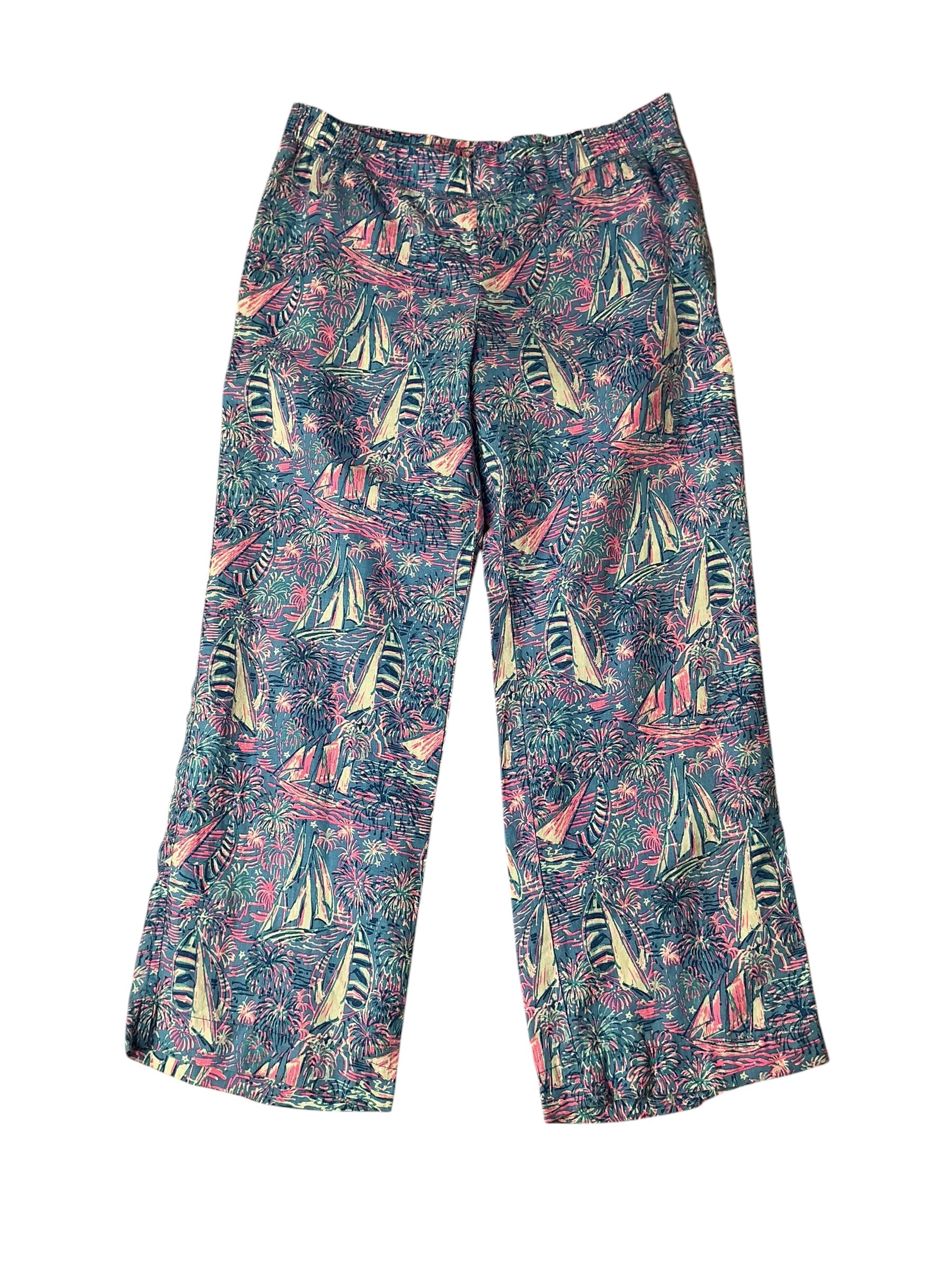 Lilly Pulitzer Linen Palazzo Pant It's a Sailabration - Size XL