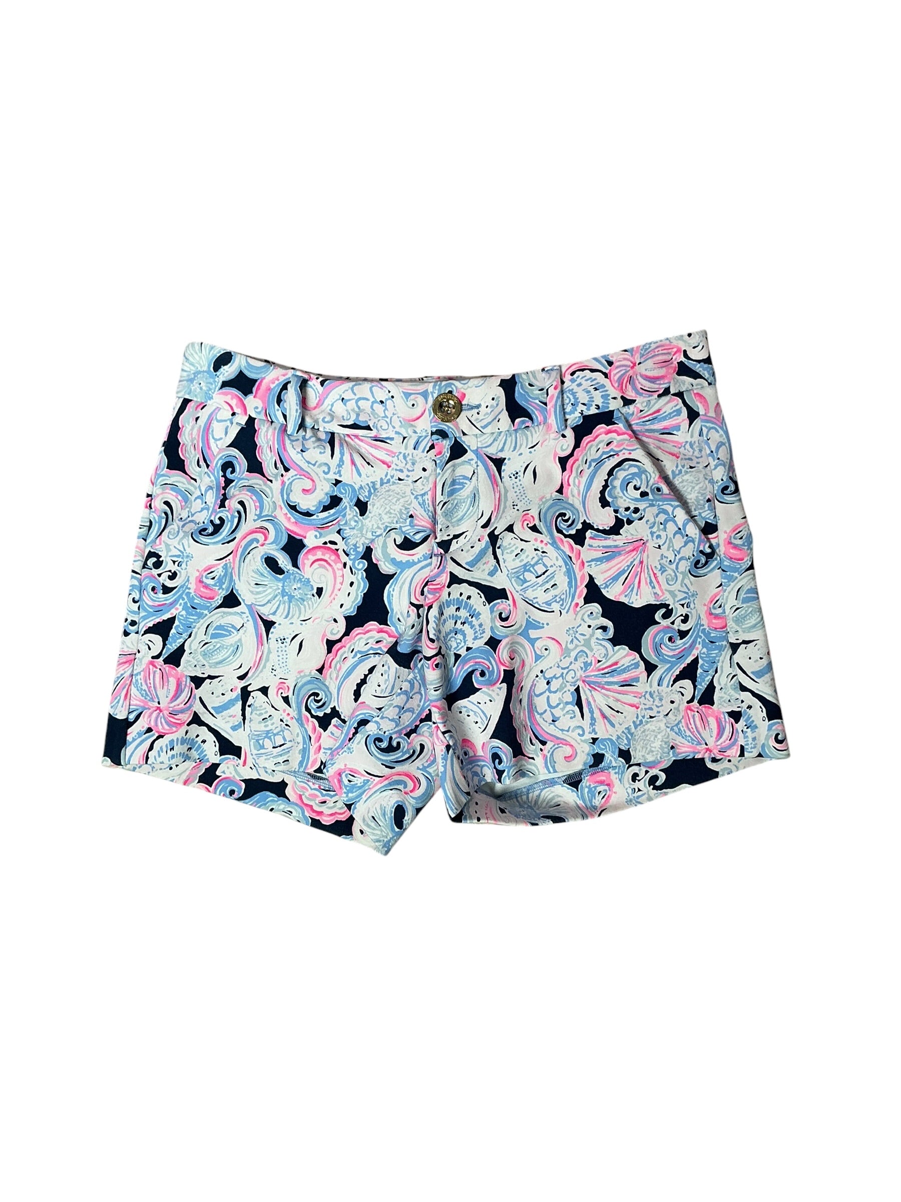 Lilly Pulitzer Callahan Knit Shorts High Tide Its For Shore - Size 0