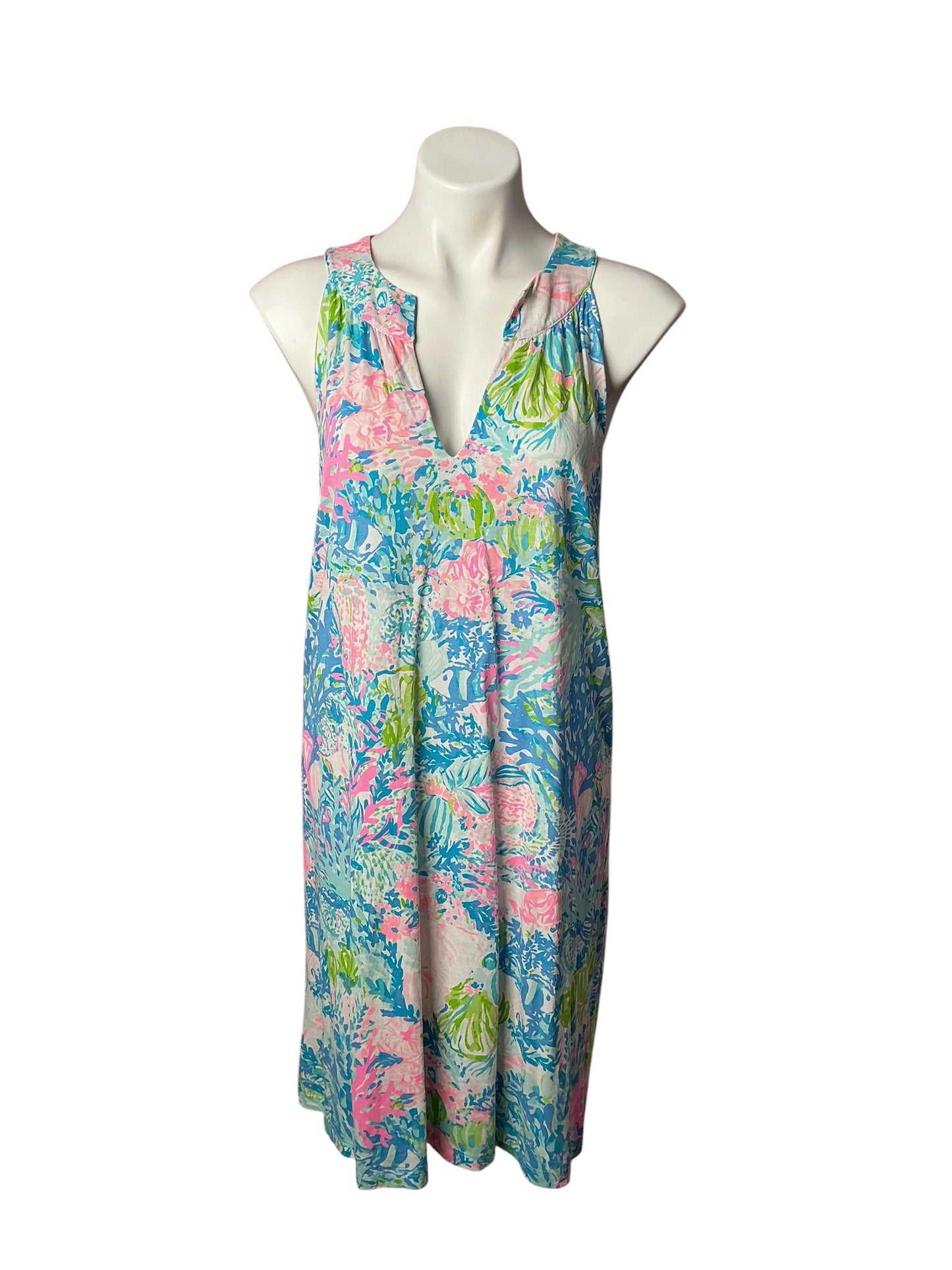Lilly Pulitzer Ross Dress Multi Fish My Wish - Size L