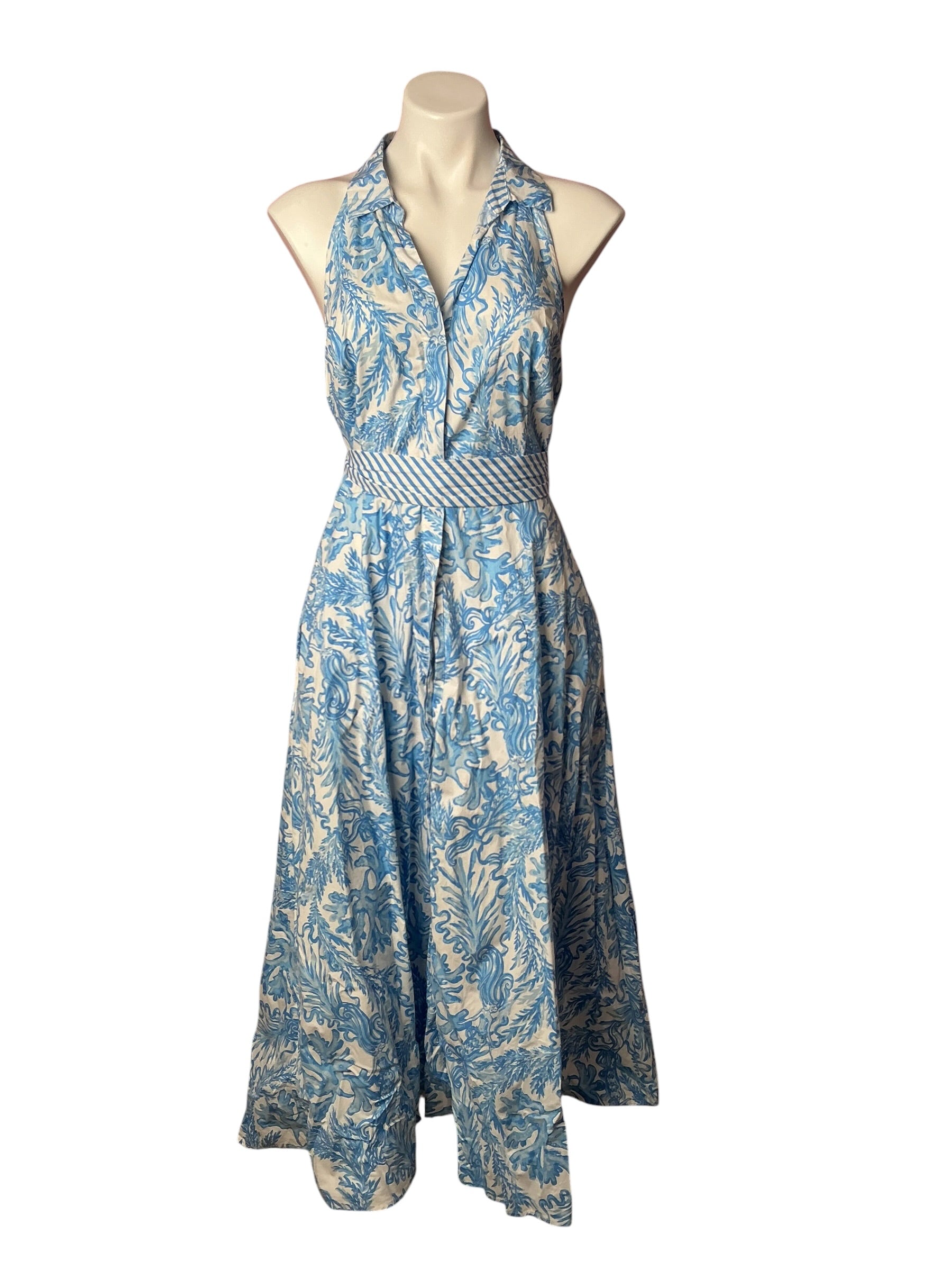 Lilly Pulitzer Chrisella Stretch Shirtdress Aqua Lounge - Size 12