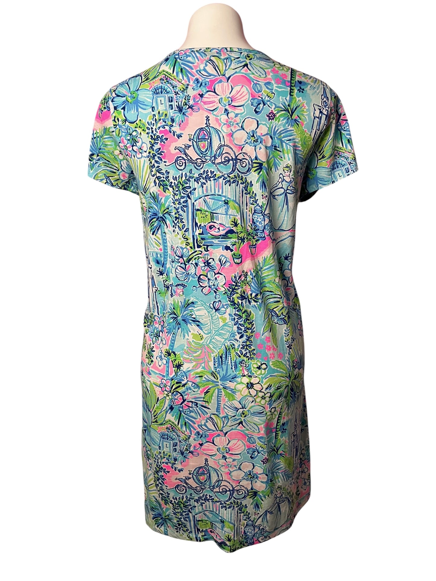 Lilly Pulitzer Etta V-Neck Dress Lilly Loves Cinderella - Size L