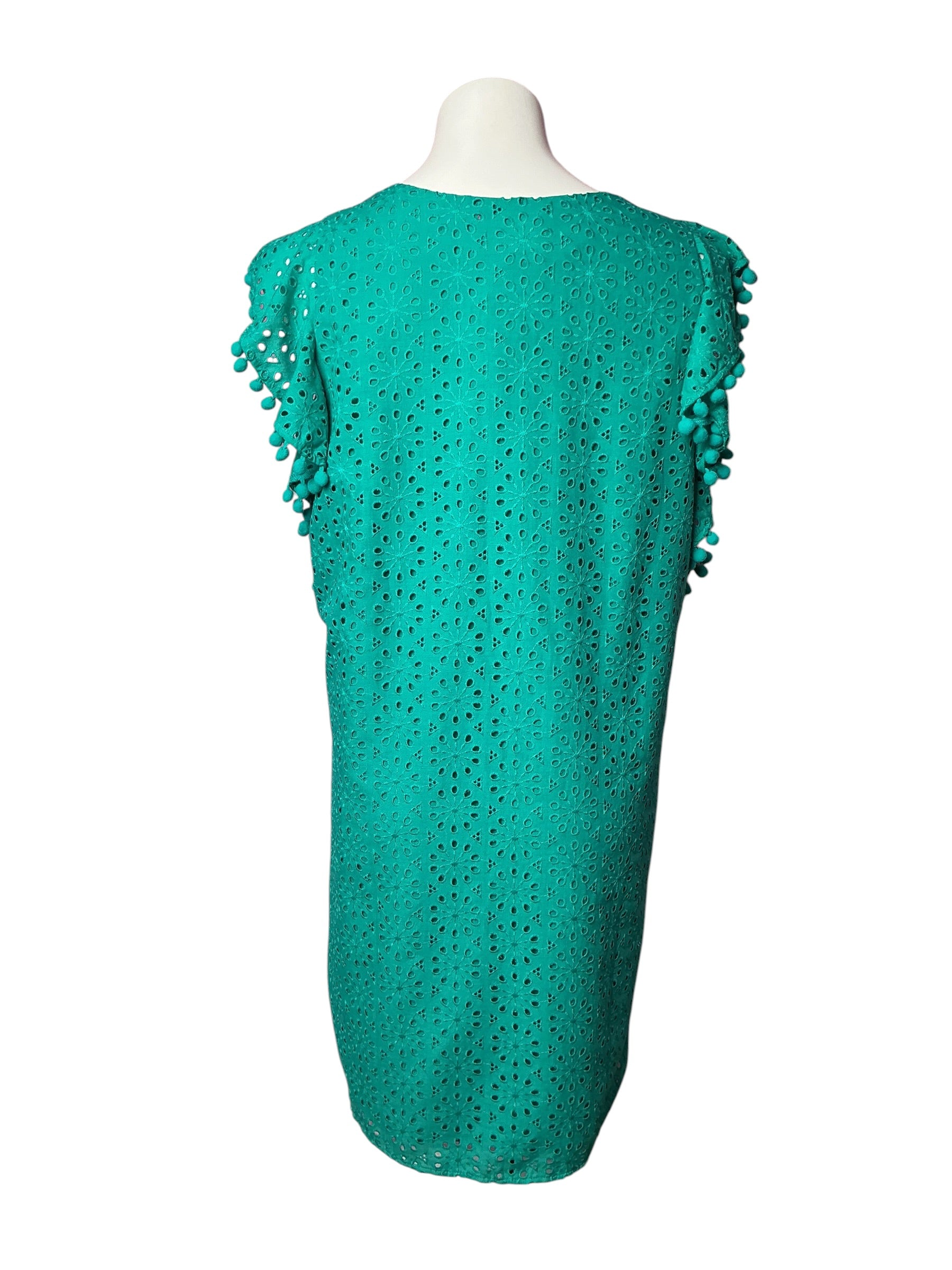 Lilly Pulitzer NWT Astara Flutter Sleeve Water Lilly Green Neon Sunburst Eyelet - Size XL