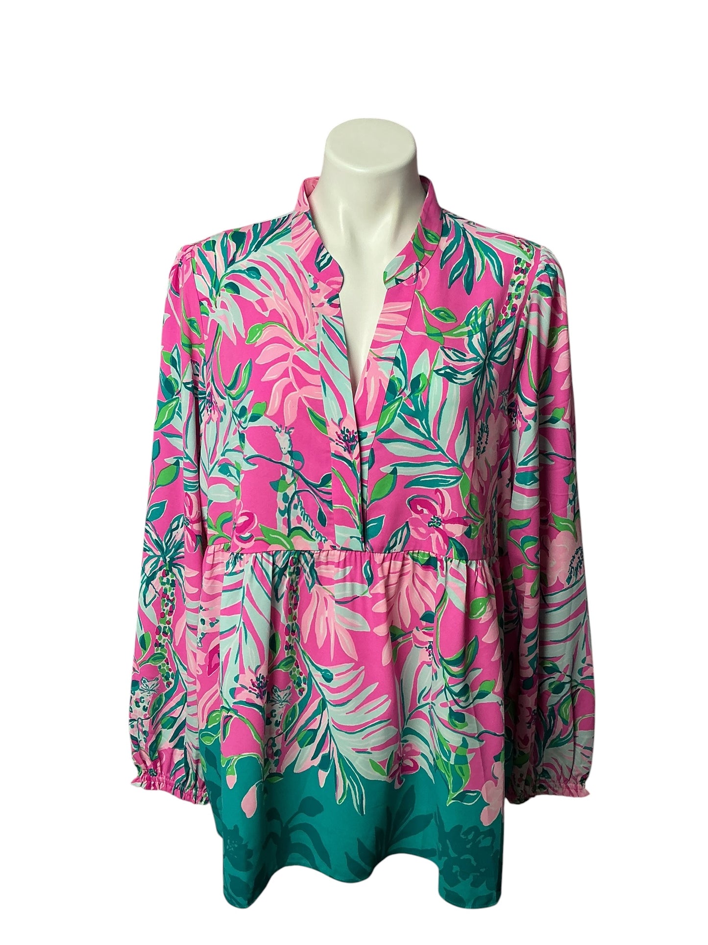 Lilly Pulitzer NWT Winona stretch Tunic Plumeria Pink I’m feeline fine Engineered - Size XL