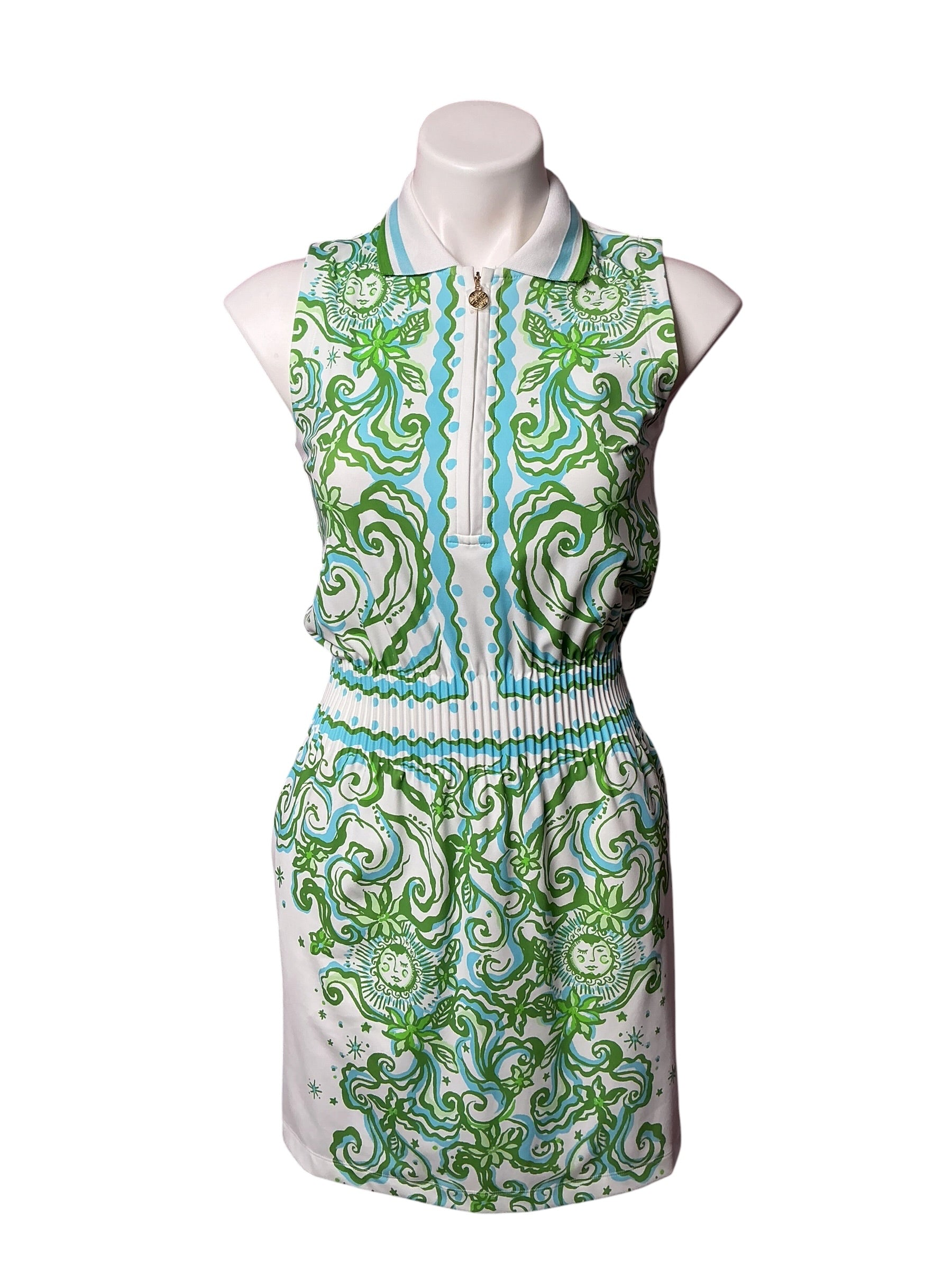 Lilly Pulitzer NWT  Long Active Sleeve Dress UPF 50+ Resort White Solmates Engineered - Size XS