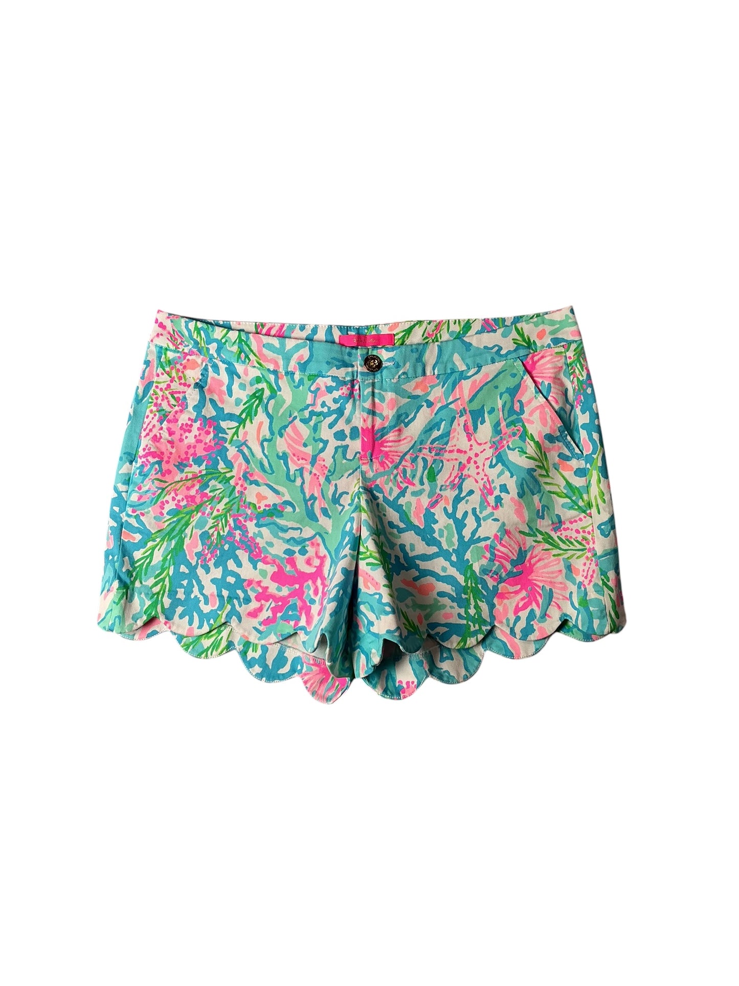 Lilly Pulitzer NWT Buttercup Stretch Short Multi Coral Bay - Size 14