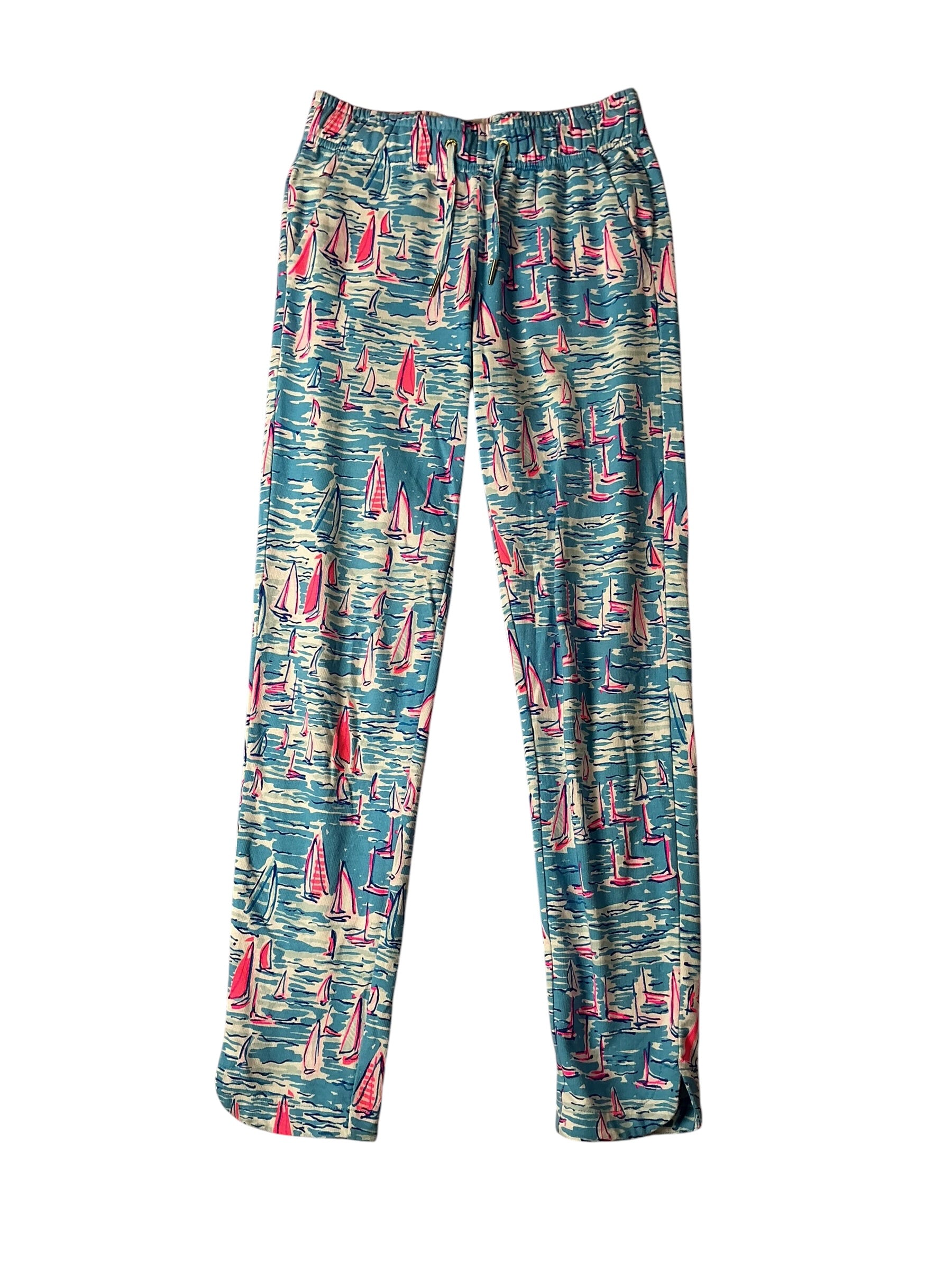 Lilly Pulitzer Emora Knit Pant Zanibar Blue Boatylicious - Size XXS