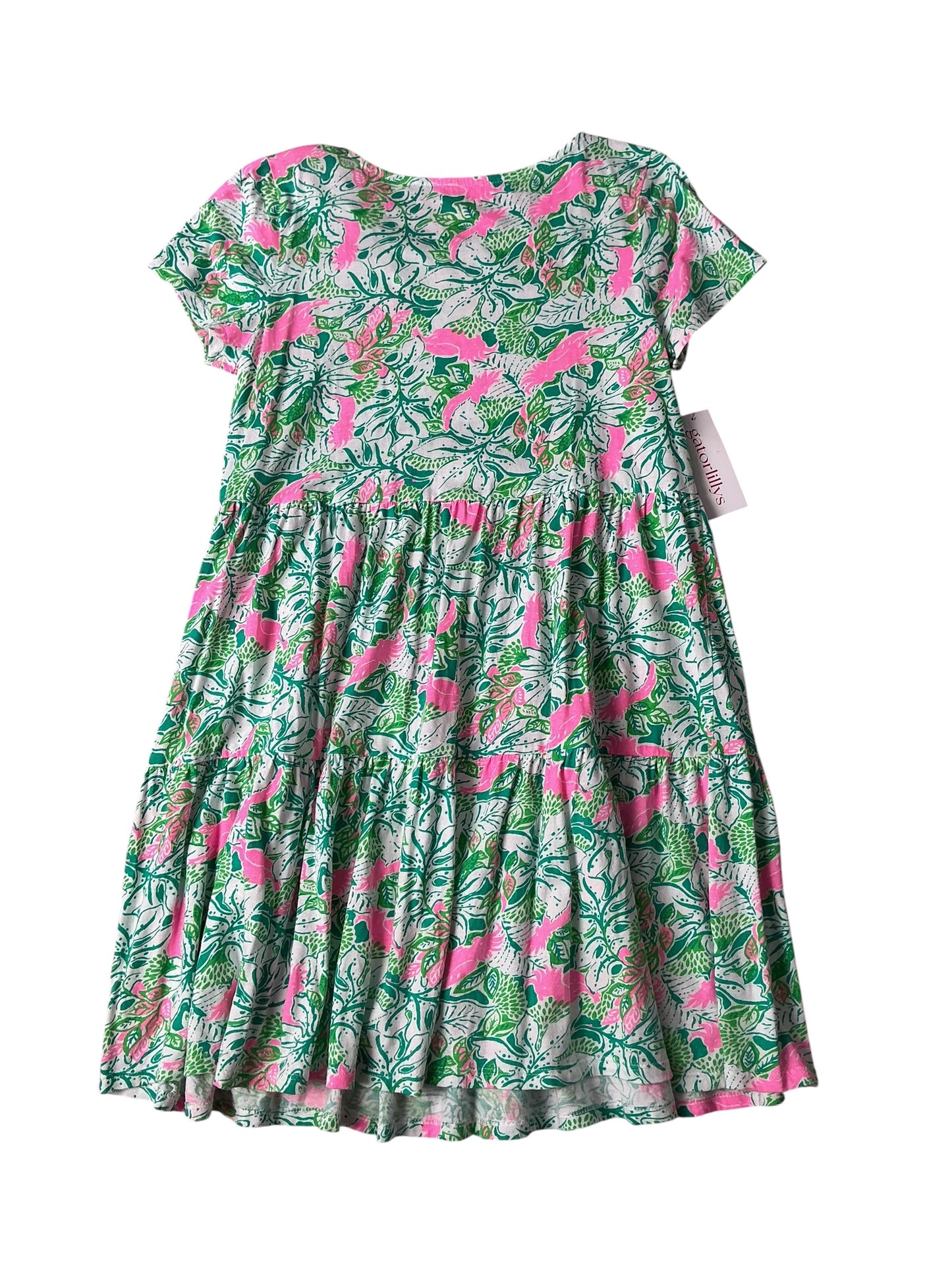 Lilly Pulitzer Girls Mini Geanna Swing Dress Botanical Green Just Wing It - Size XL 12-14