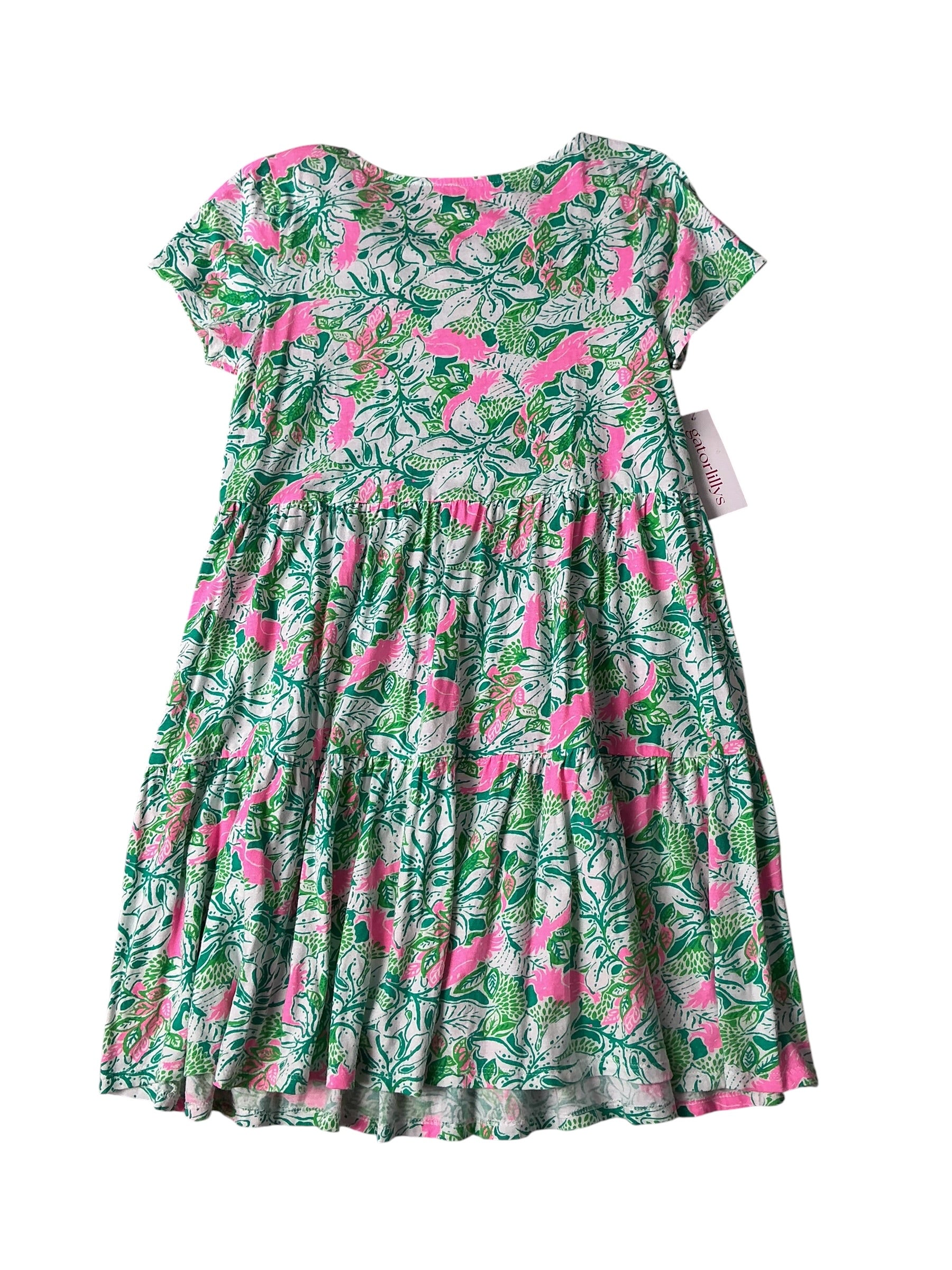 Lilly Pulitzer Girls Mini Geanna Swing Dress Botanical Green Just Wing It - Size XL 12-14