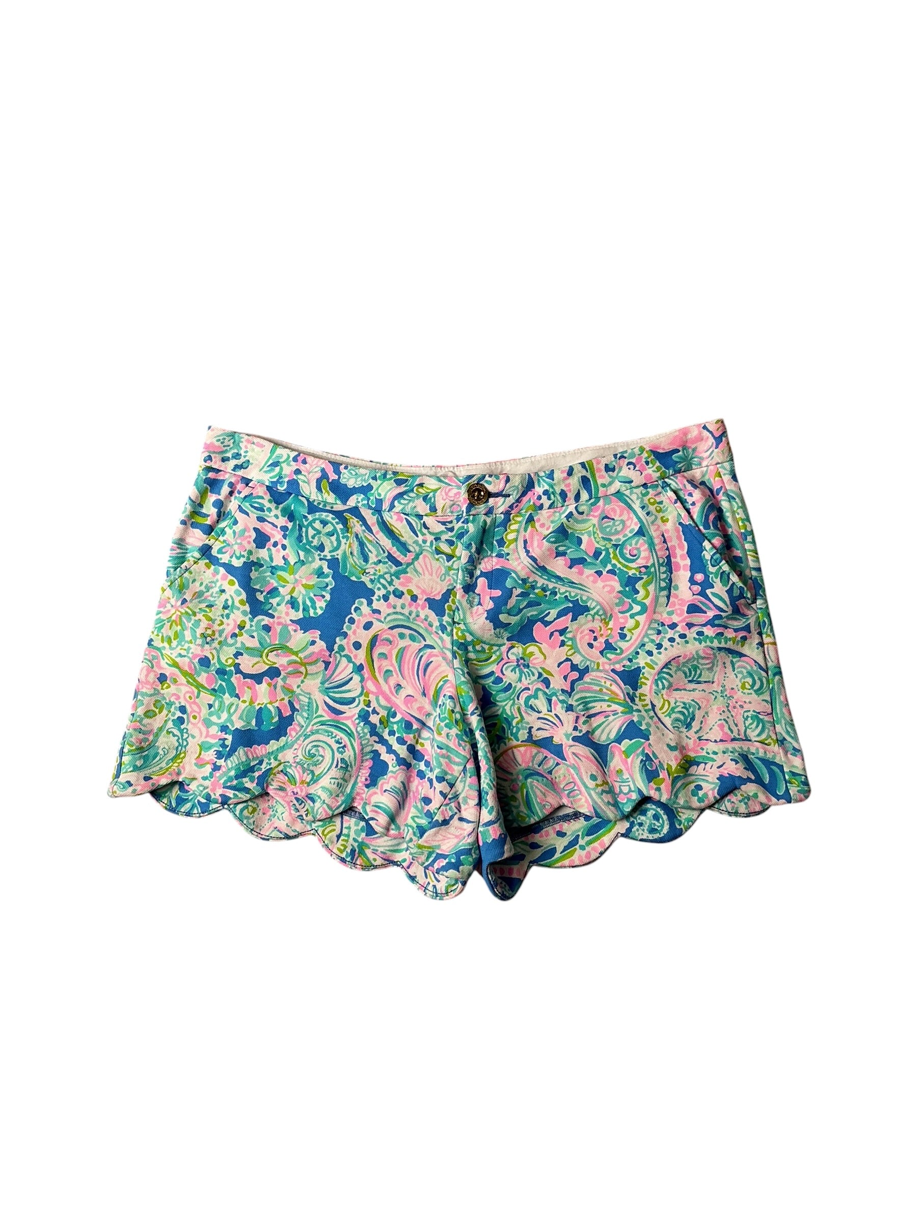 Lilly Pulitzer Buttercup Knit Shorts Multi Dream Team - Size 14