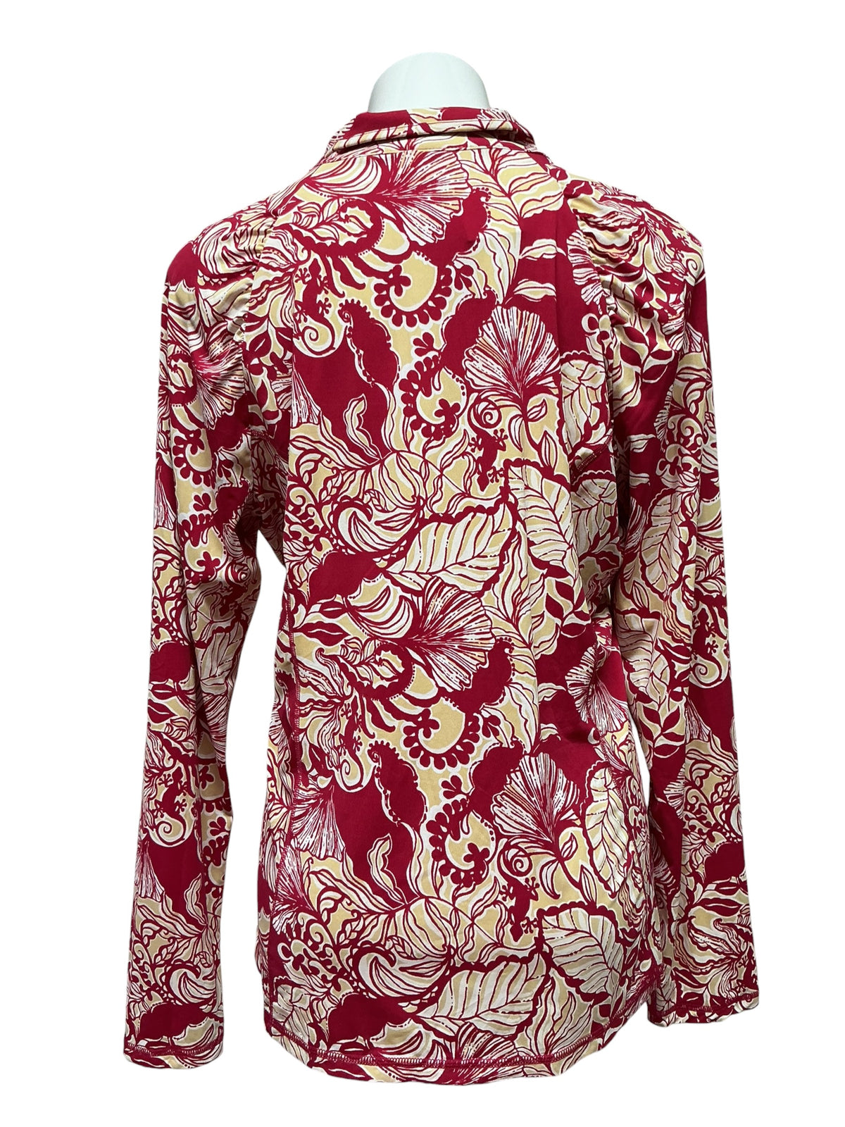 Lilly Pulitzer Luxletic Justine Pullover Poinsettia Red Island Vibes - Size XL