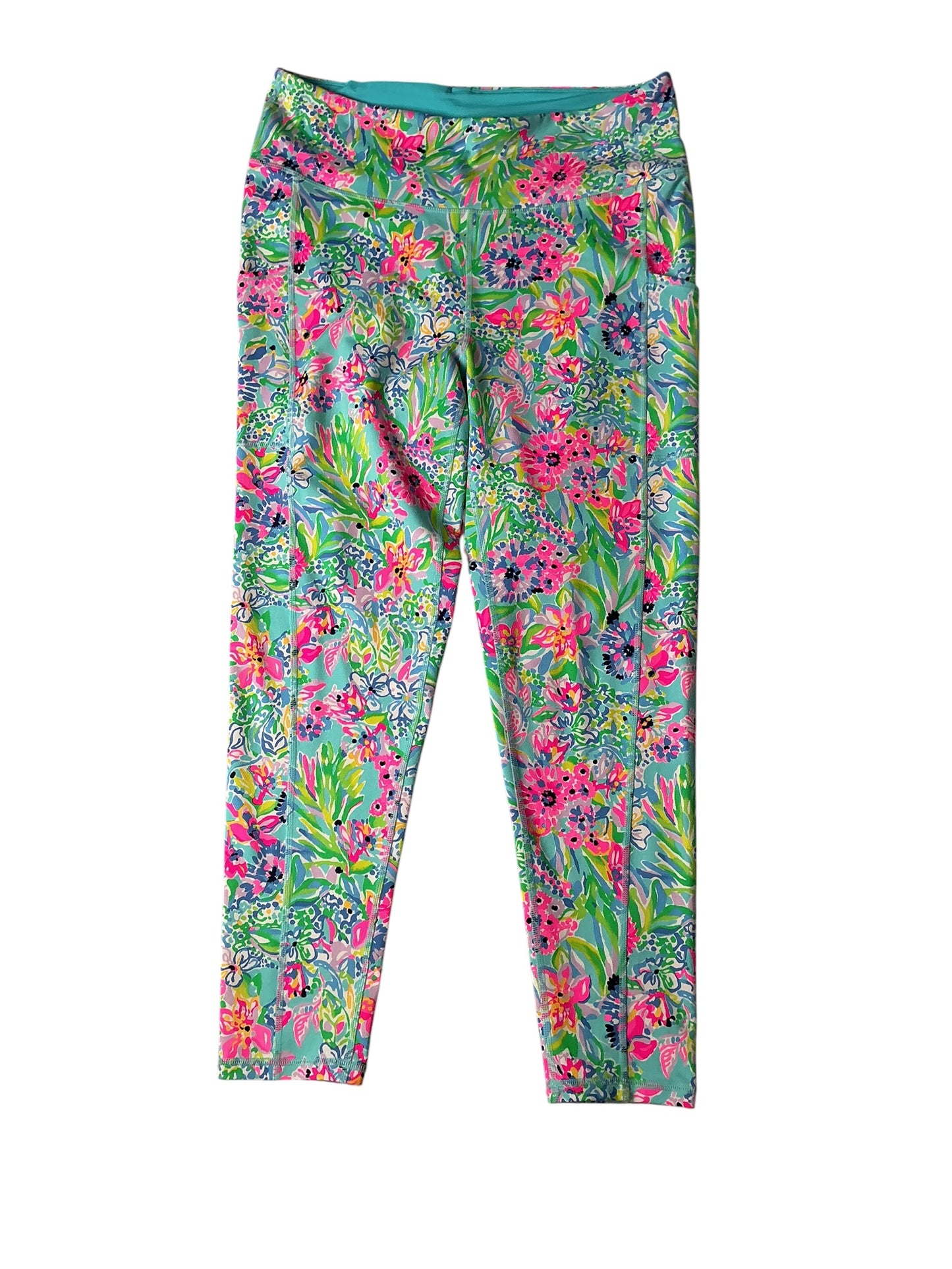 Lilly Pulitzer Weekender Leggings Amalfi Blue Alligator Isle - Size XL