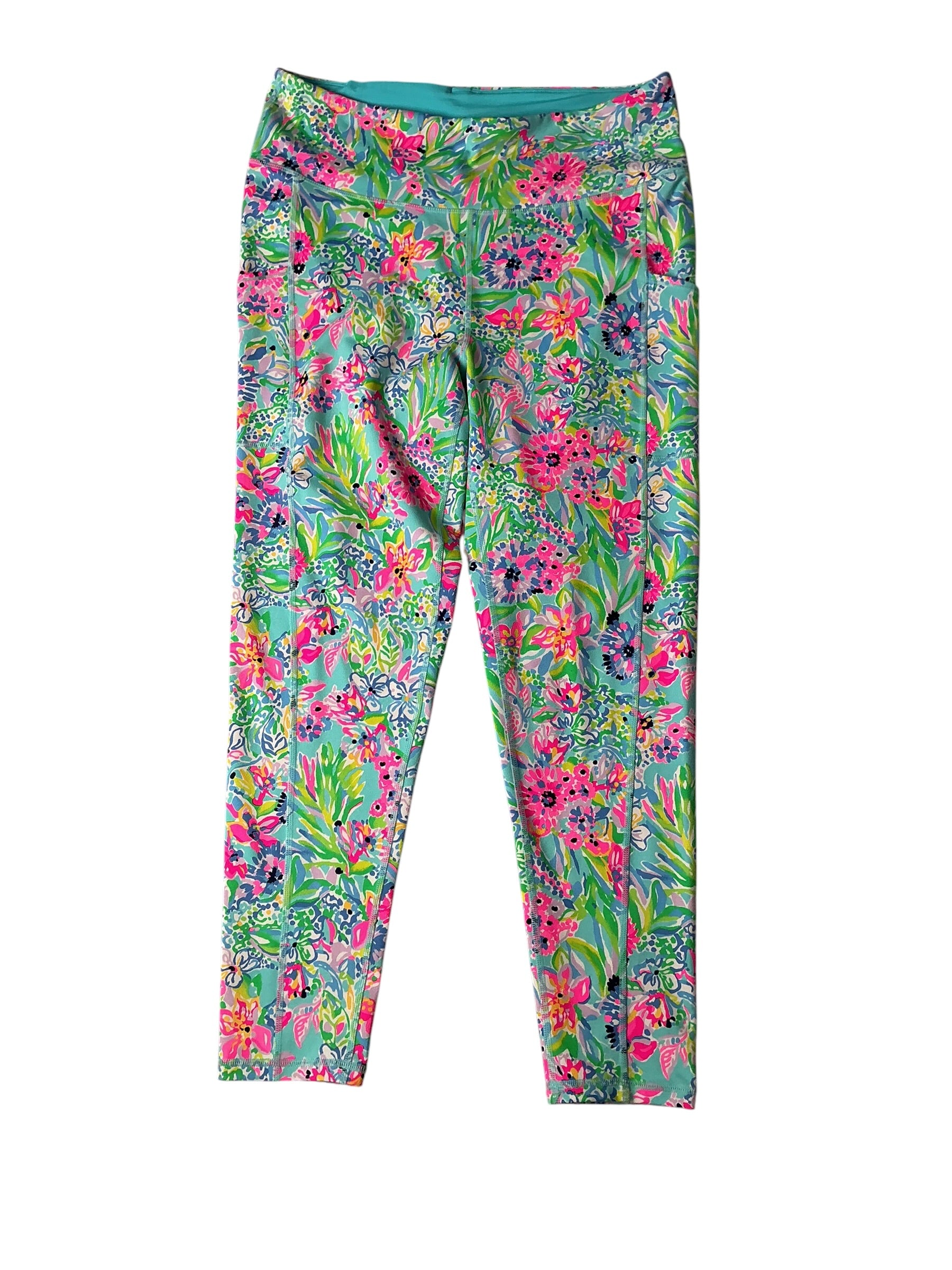 Lilly Pulitzer Weekender Leggings Amalfi Blue Alligator Isle - Size XL