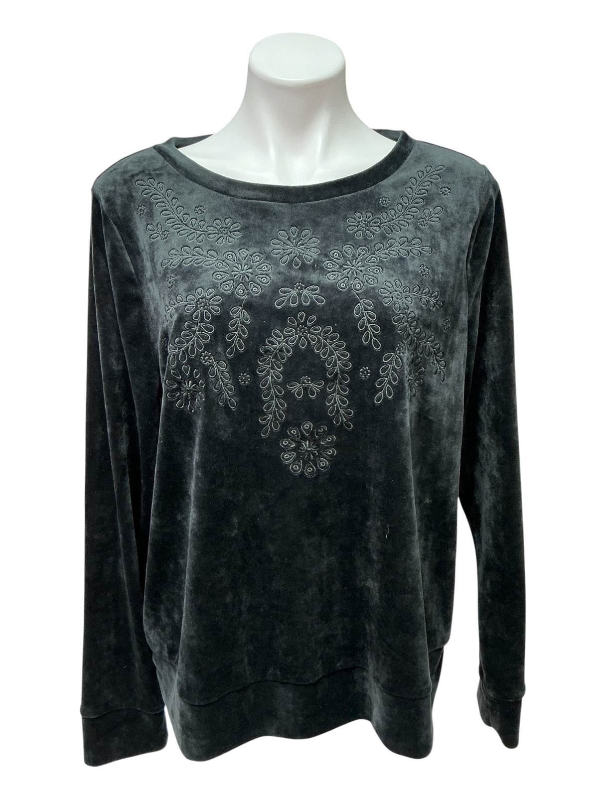 Lilly Pulitzer Rami Velour Sweatshirt Onyx - Size XL