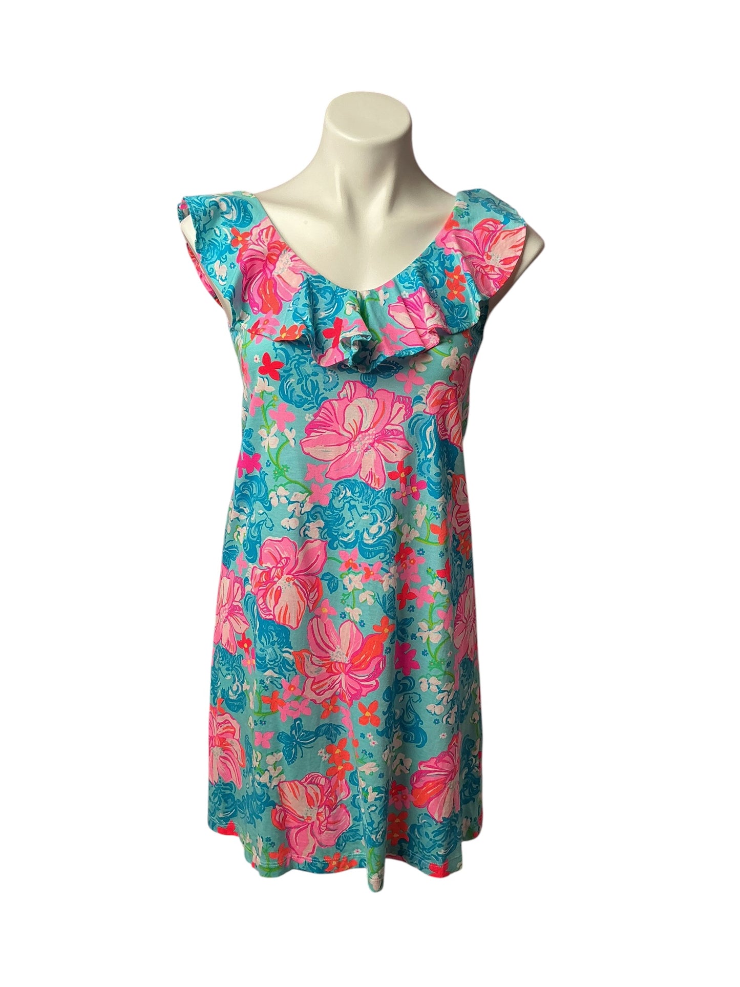 Lilly Pulitzer Alessa Swing Dress Surf Blue Luscious Lions - Size XXS