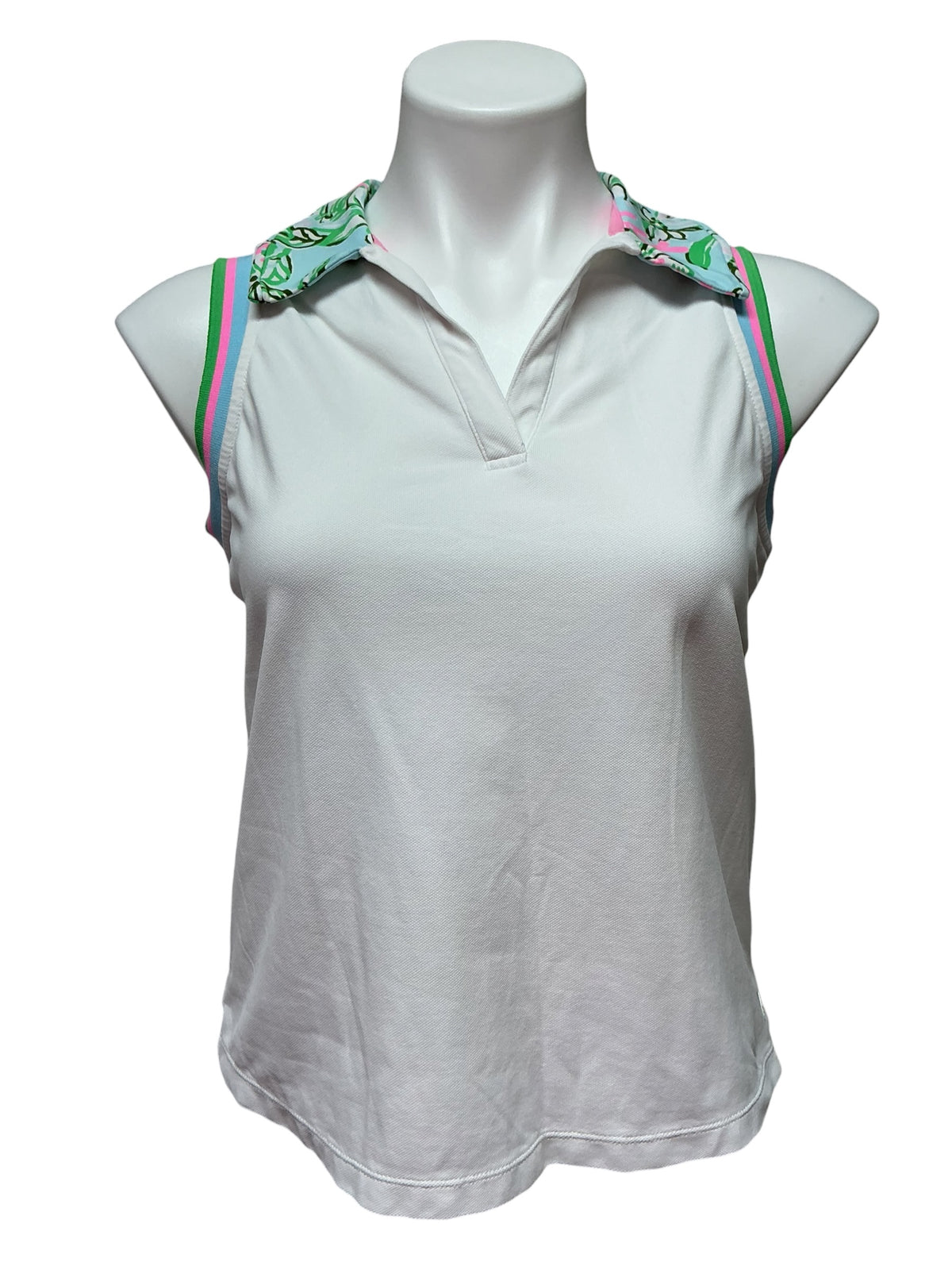 Lilly Pulitzer UPF 50+ Luxletic Alister Polo Top Lil Sun Of A Bun - Size S