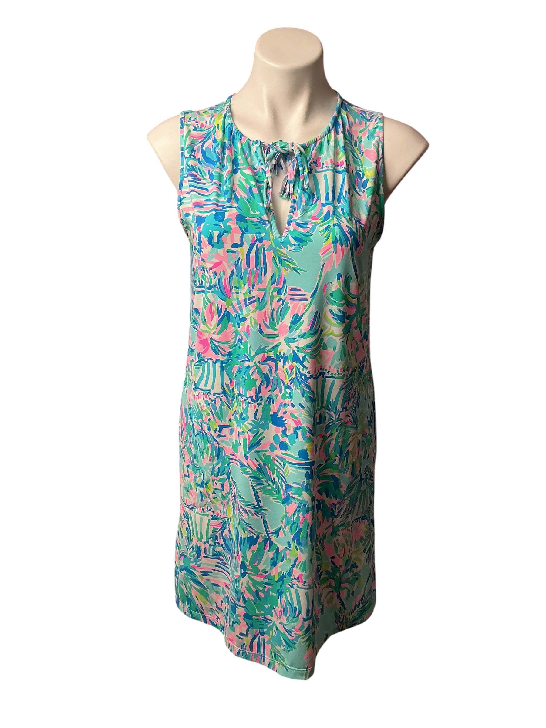 Lilly Pulitzer Johana Cover-Up Dress Blue Ibiza Cabana Cocktail - Size S
