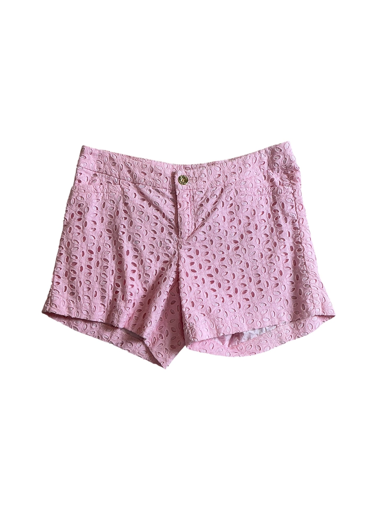 Lilly Pulitzer Oval Flower Petal Eyelet Kelly Shorts - Size 0