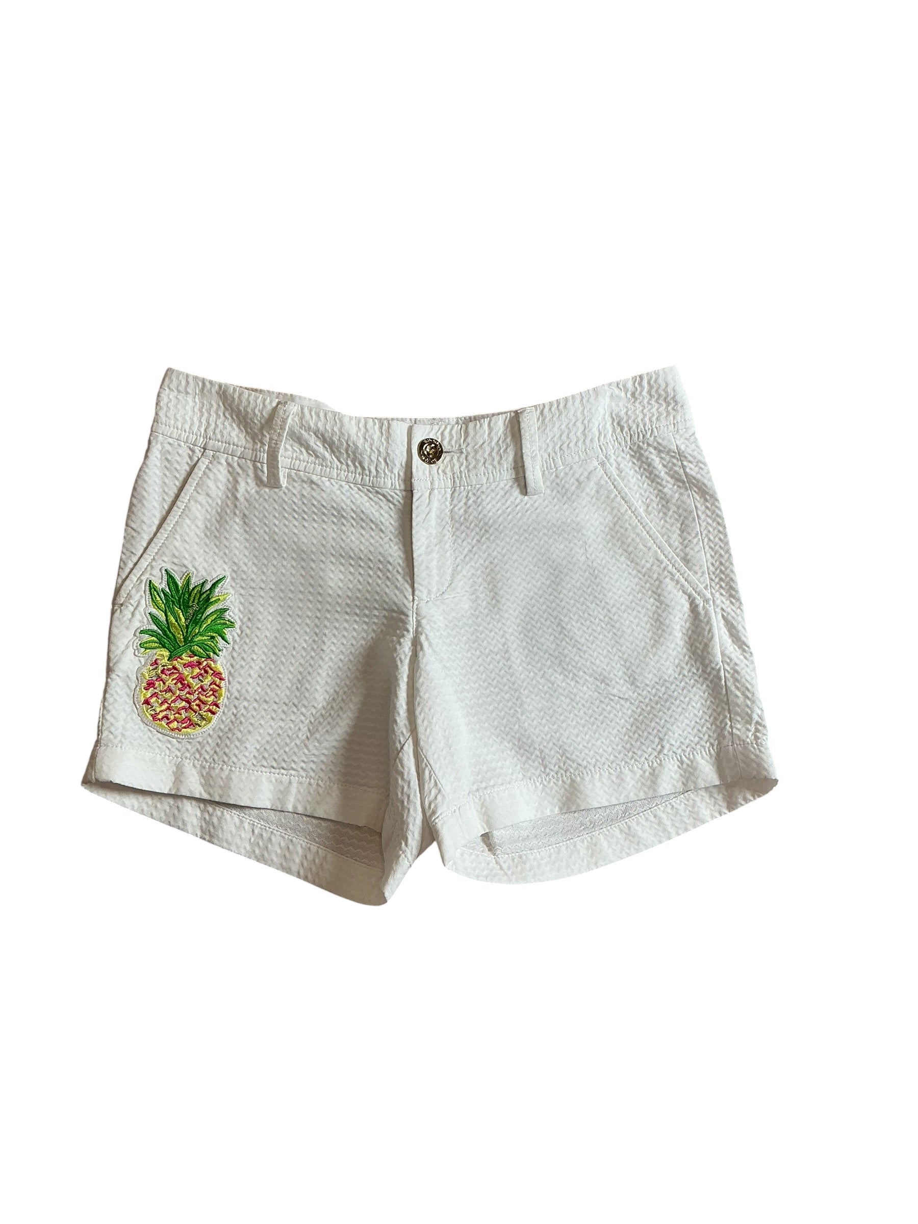 Lilly Pulitzer NWT Callahan Short Patch Resort White Pineapple Patch Embellish - Size 2