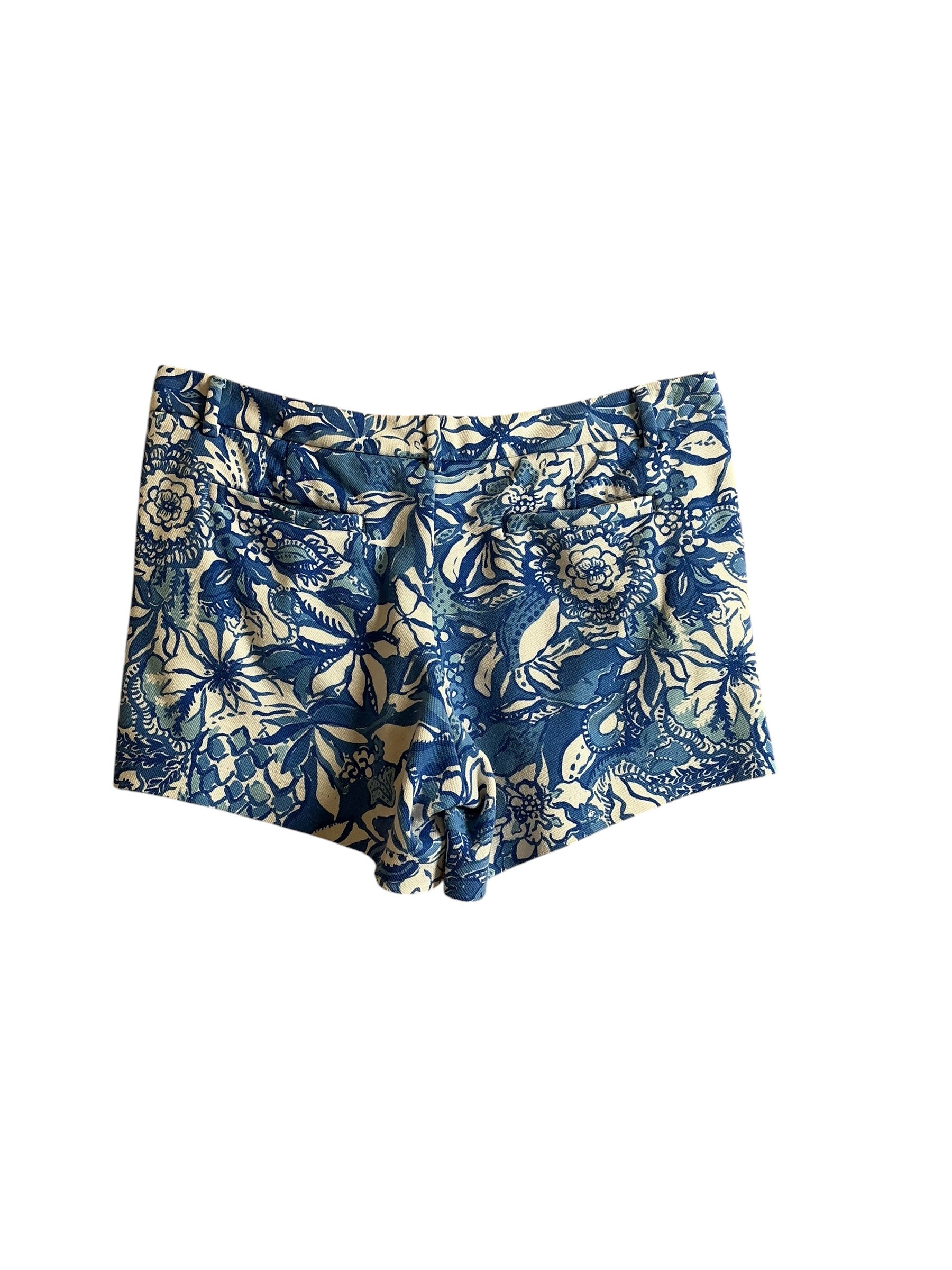 Lilly Pulitzer Callahan Knit Short Blue Tang Flocking Fabulous - Size 10