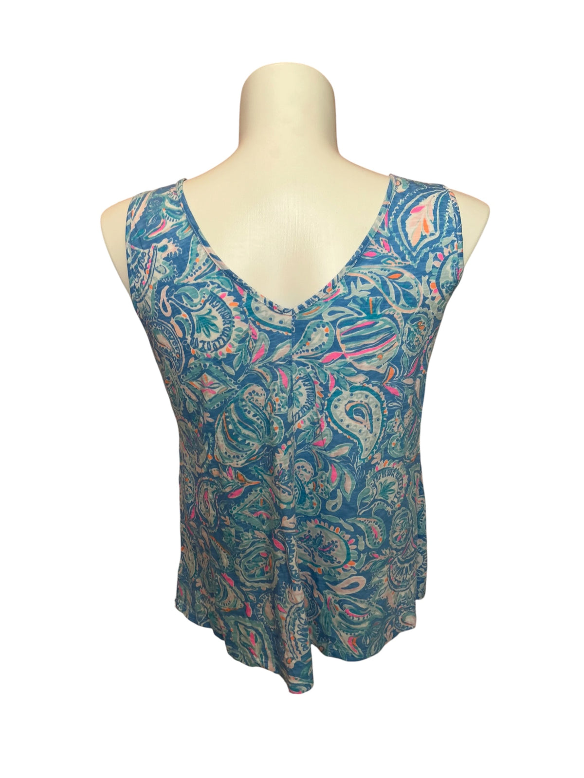 Lilly Pulitzer Gigi Tank Top Zanzibar Blue Fish Kiss - Size XL