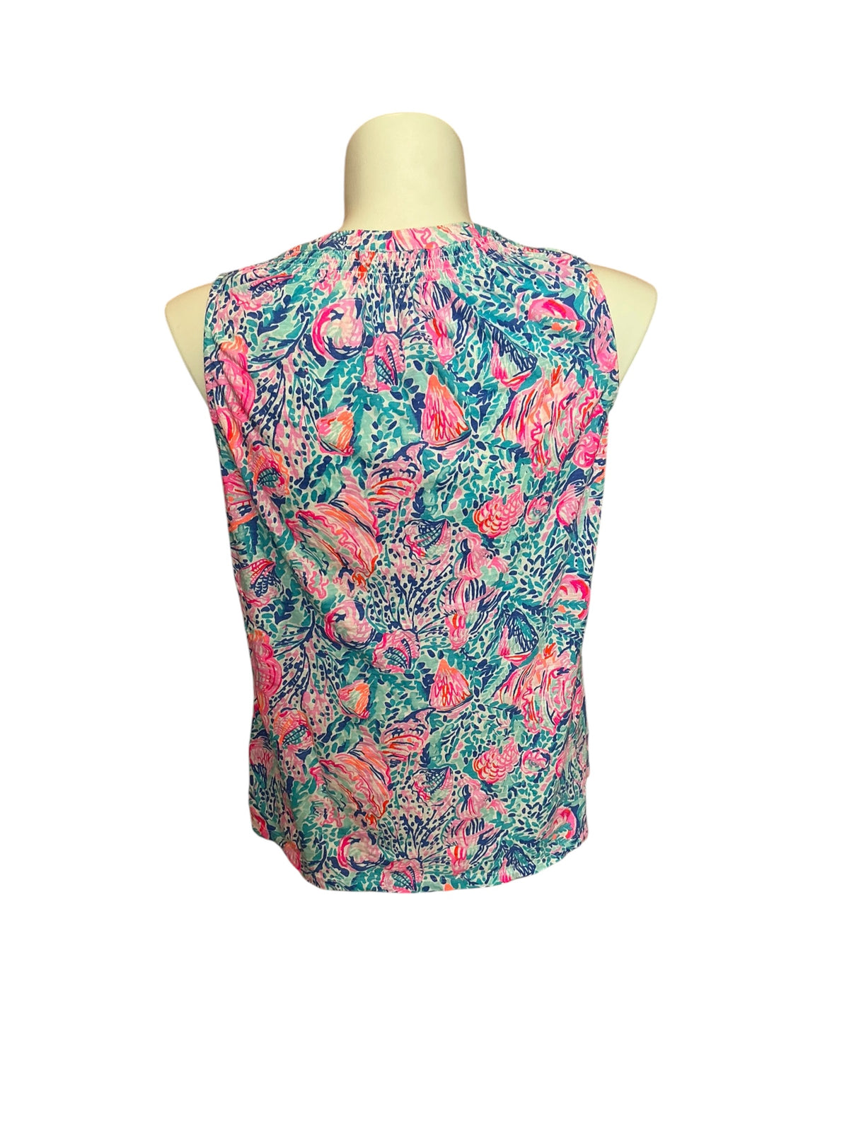 Lilly Pulitzer Essie Top Raz Berry Sea You Soon - Size XL