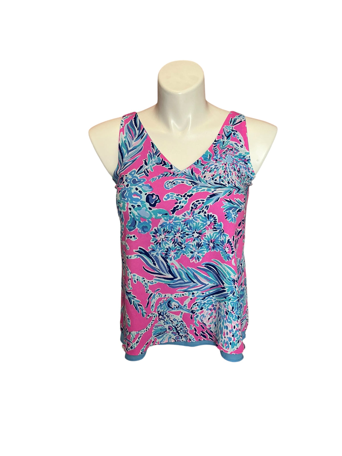 Lilly Pulitzer Florin Reversible V Neck Tank Top Toile Me About It - Size M