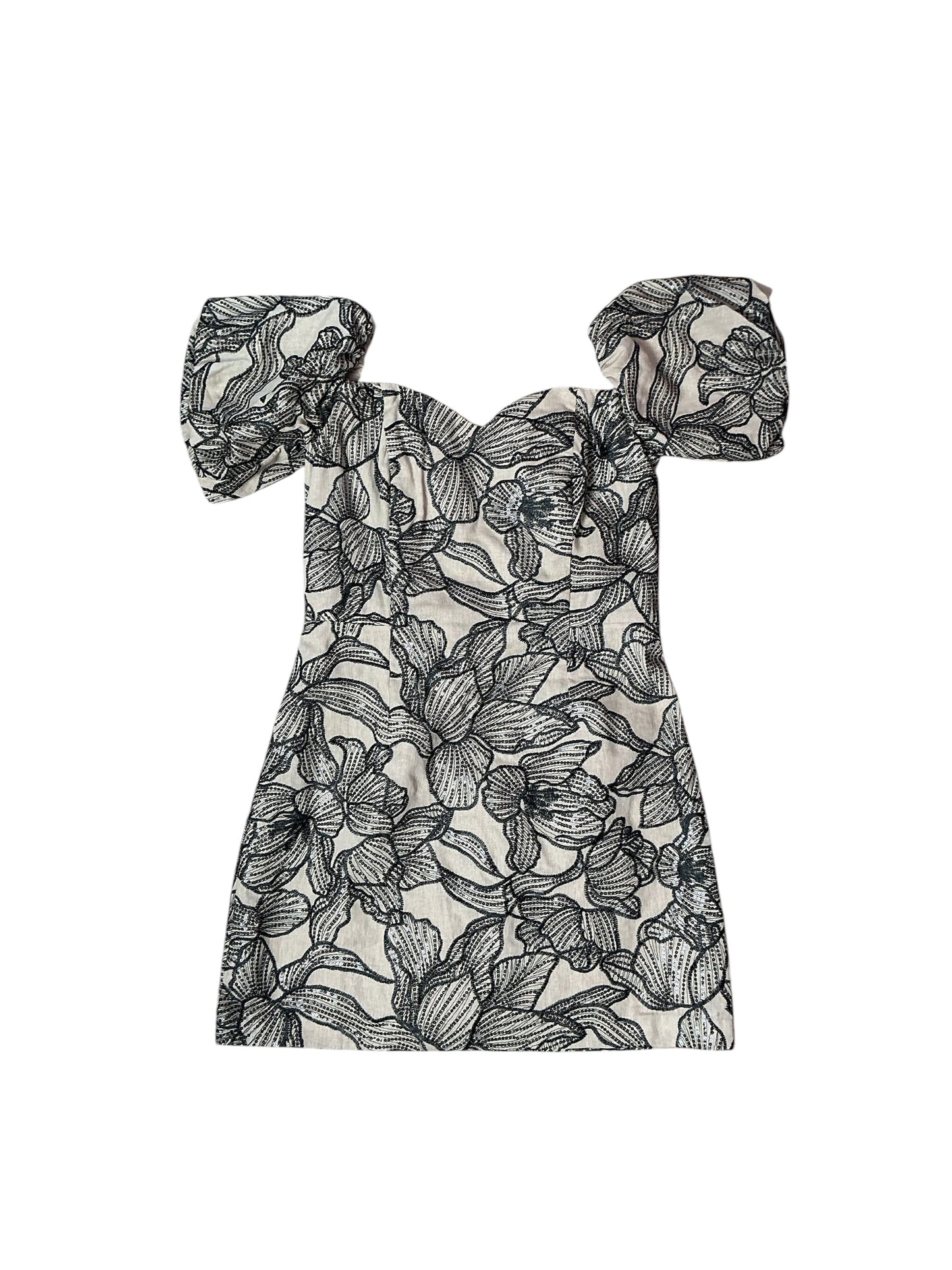 Lilly Pulitzer NWT Nanci Skirted Romper Wicker Tan Embroidered Sequin Exploded Flora - Size 6