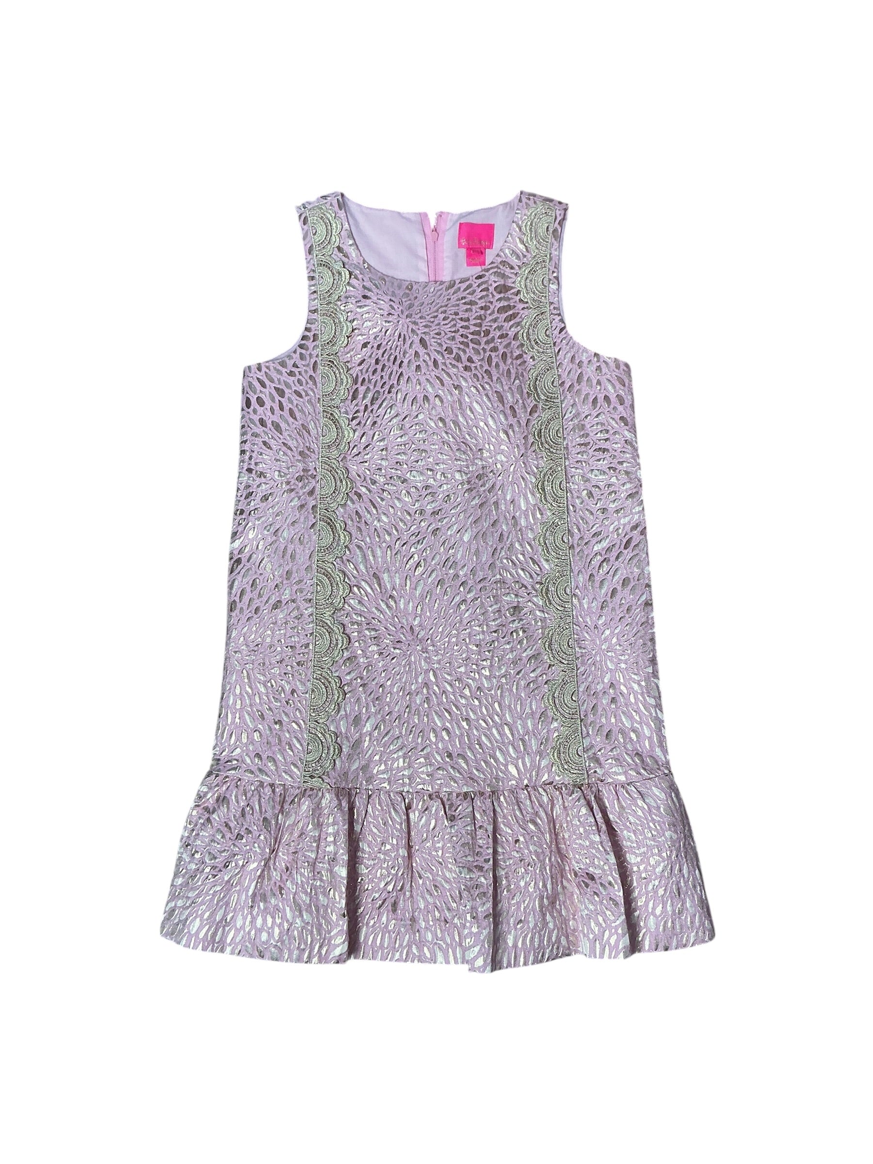Lilly Pulitzer Girls Dress Prosecco Pink Lagoon Jacquard - Size 14