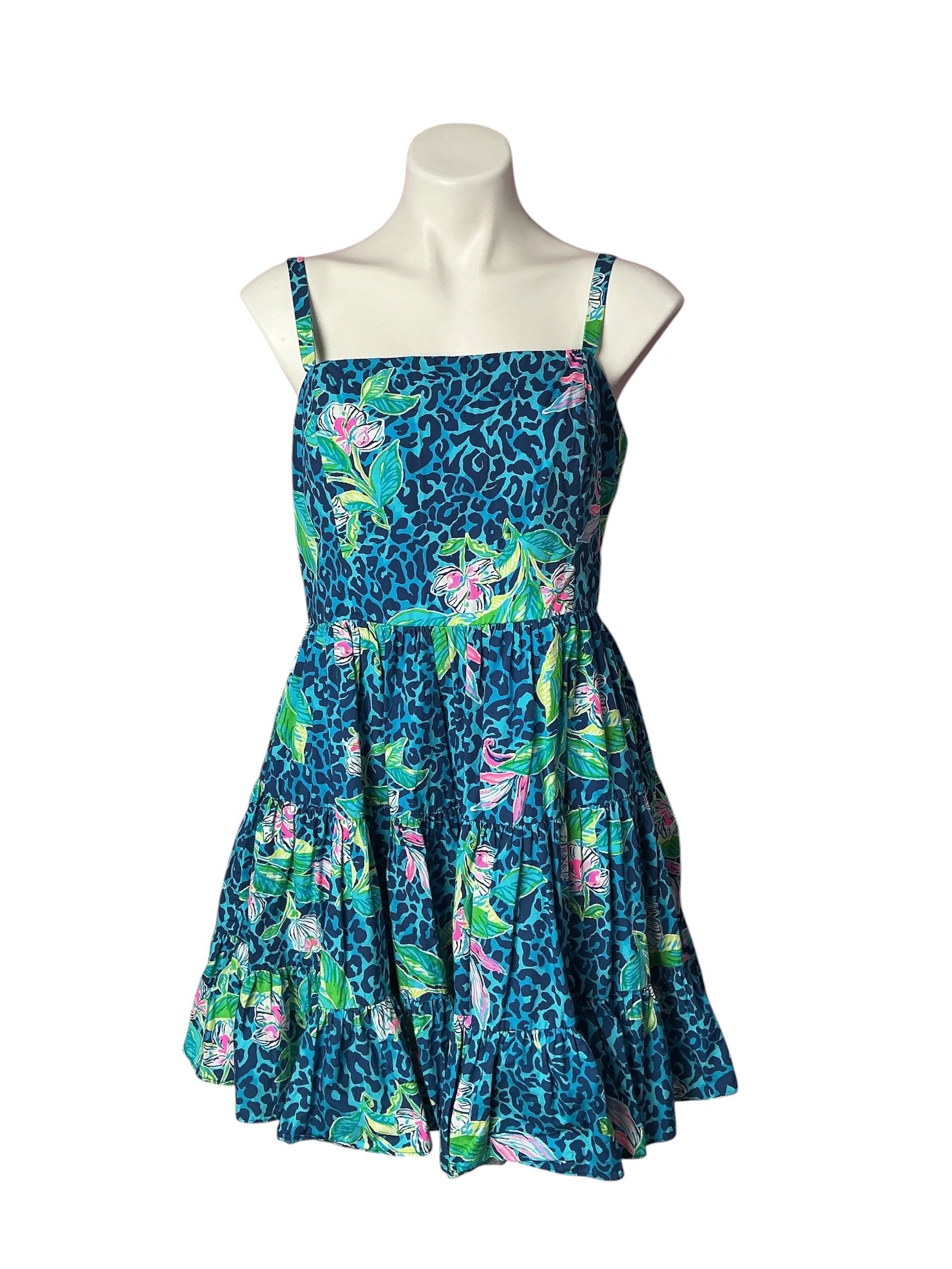 Lilly Pulitzer Alision Dress Formentera Turquoise Hot On The Spot - Size 12