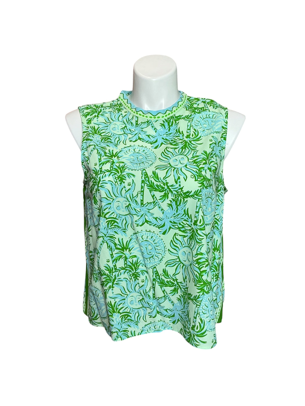 Lilly Pulitzer Anya Top Cool Mint Catchin' Ray - Size L