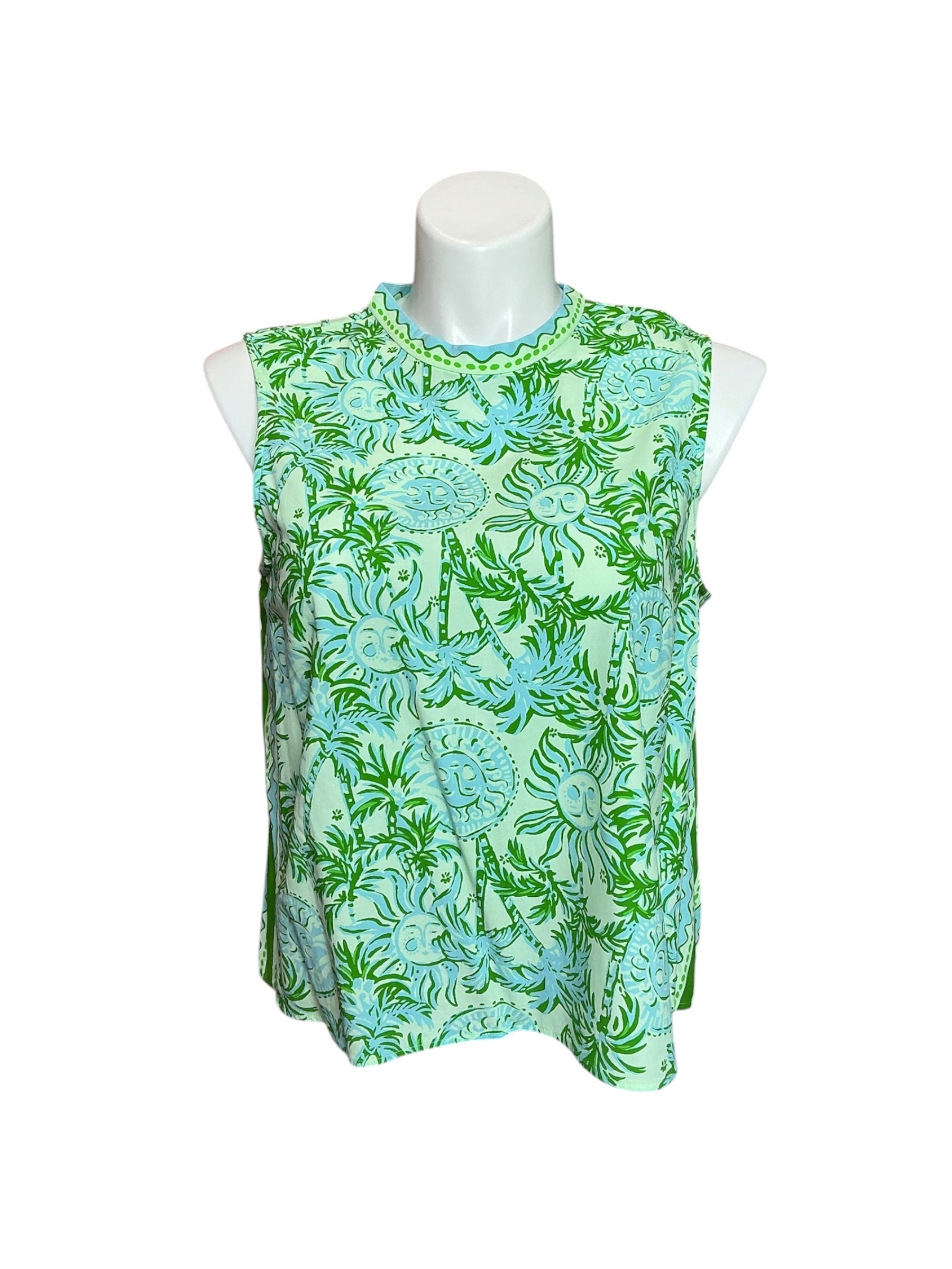 Lilly Pulitzer Anya Top Cool Mint Catchin' Ray - Size L