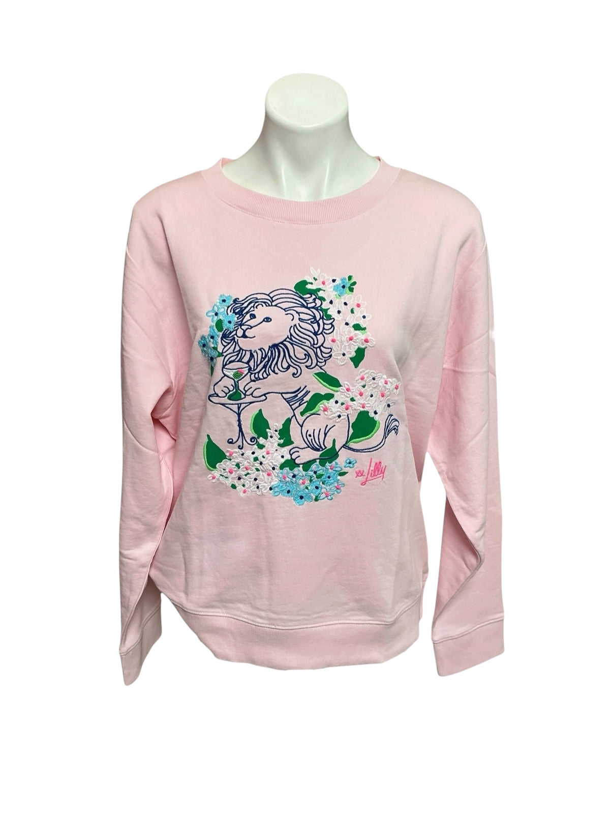 Lilly Pulitzer NWT Ballad Long Sleeve Sweater Multi Lydia Lion Embellishment - Size L
