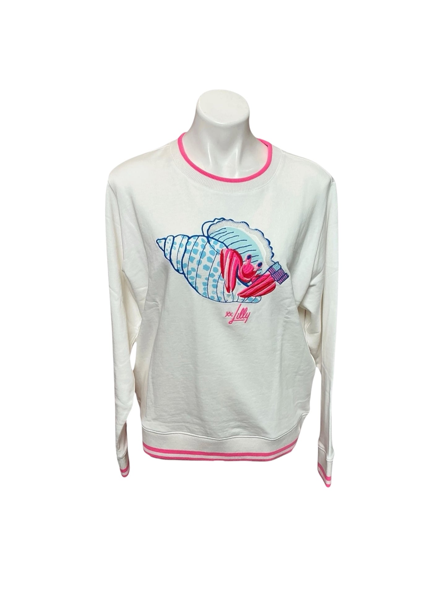 Lilly Pulitzer NWT Ballad Long Sleeve Sweater Multi Society Crab Embroidered- Size M
