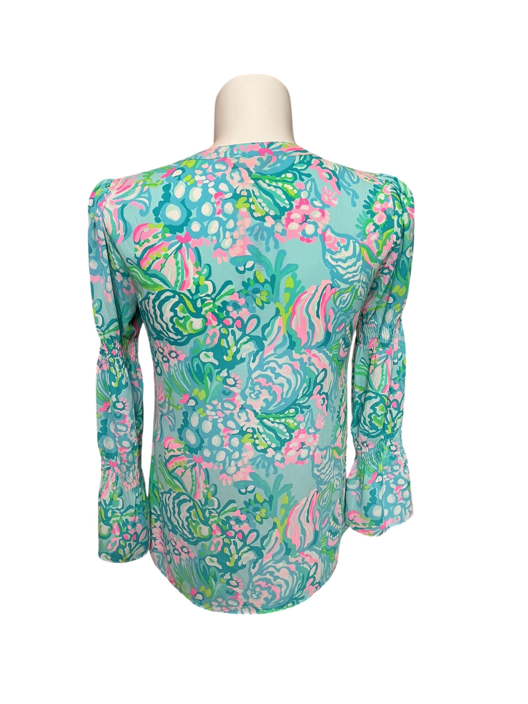 Lilly Pulitzer Dakota Top Amalfi Blue Best Fishes - Size M