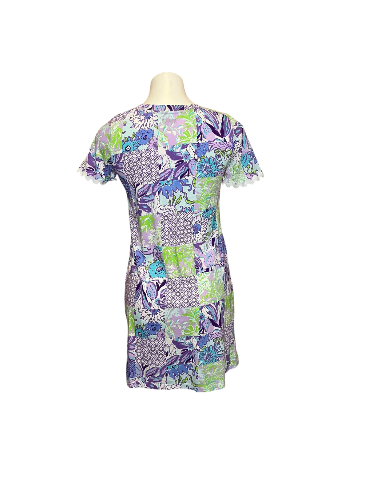 Lilly Pulitzer Cody Short Sleeve Dress Multi Juicy Story Patch - Size XXL