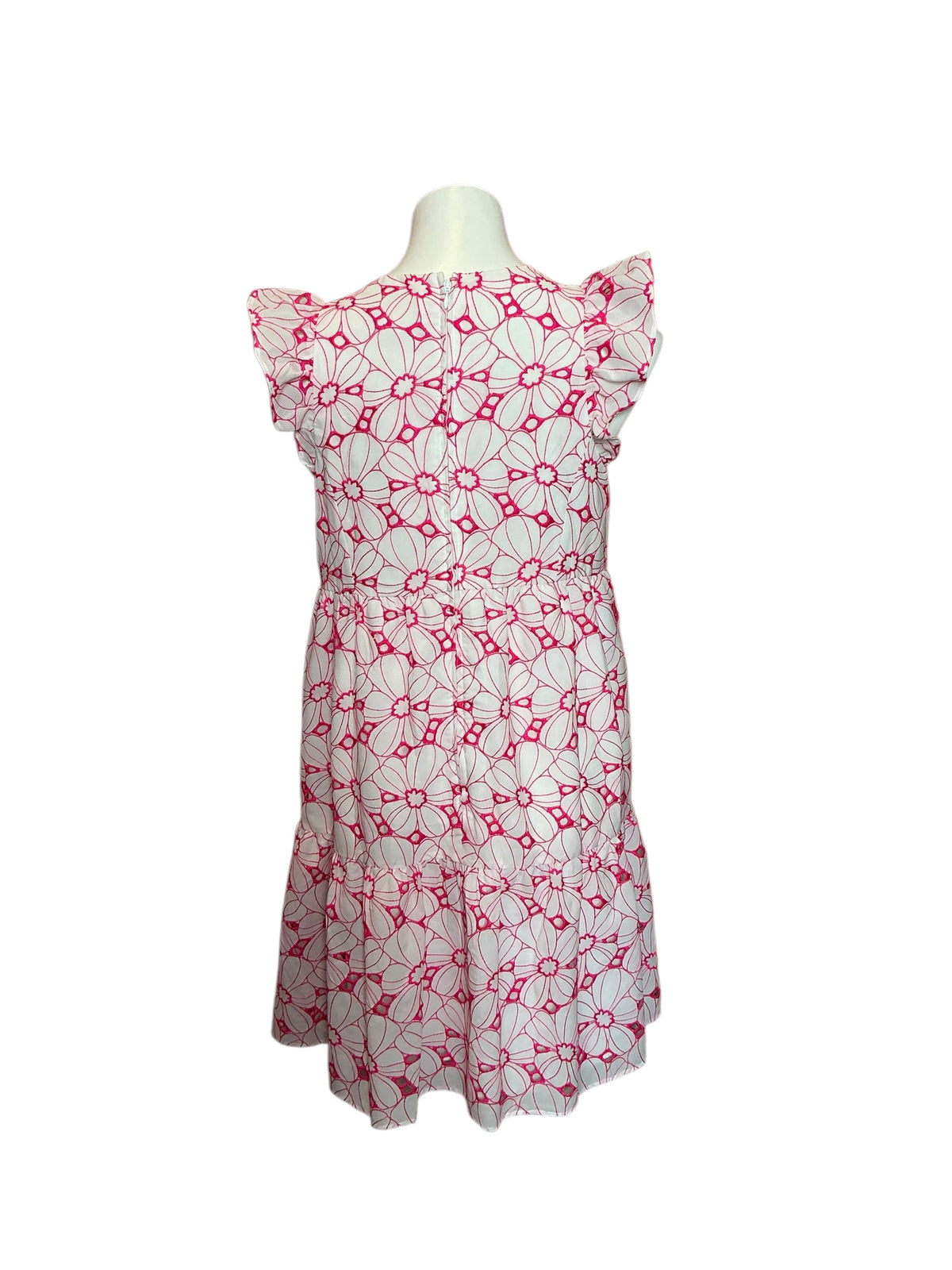 Lilly Pulitzer NWT Keila Dress Raz Berry Botanical Chiffon Eyelet - Size 8