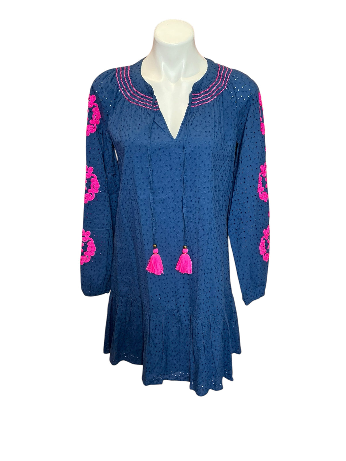 Lilly Pulitzer NWT Lucee Dress Oyster Bay Navy Bayside Eyelet - Size S