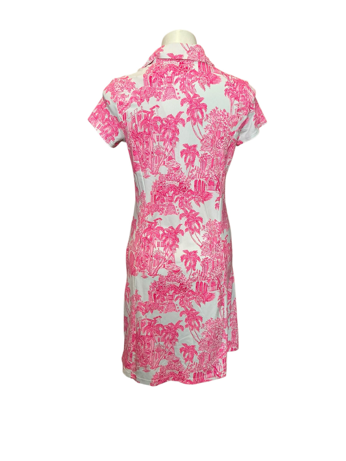 Lilly Pulitzer NWT Frida Scallop Polo Dress UPF 50+ Resort White PB Anniversary Toile - Size M