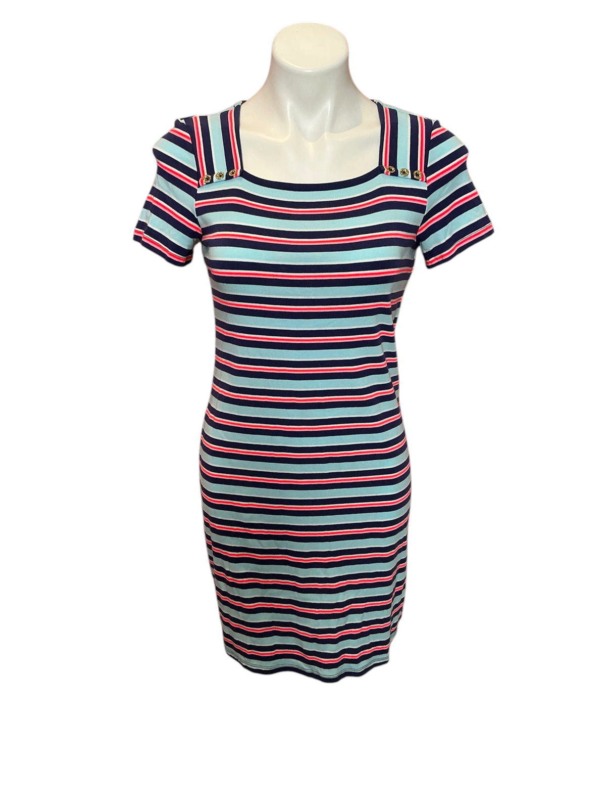 Lilly Pulitzer Beaty Dress Multi Firecracker Yarn Dye Stripe - Size XS