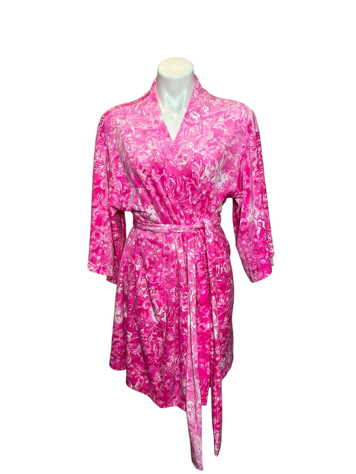 Lilly Pulitzer Dianne Knit Robe Passion Fruit Pink Absolutely Flamazing - Size S/M