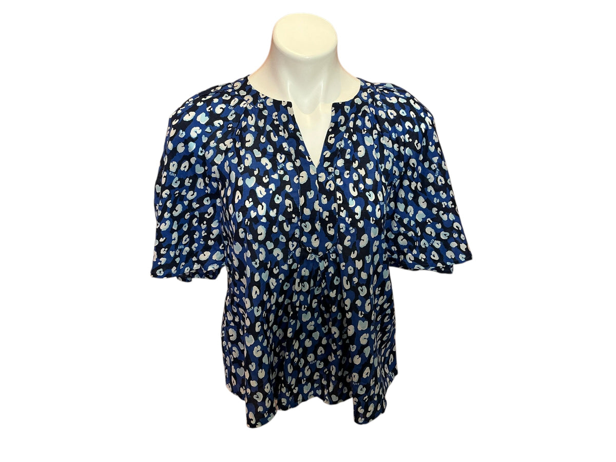 Lilly Pulitzer NWT Wilmer Short Sleeve Top Starlight Navy Your An Animal - Size XXS