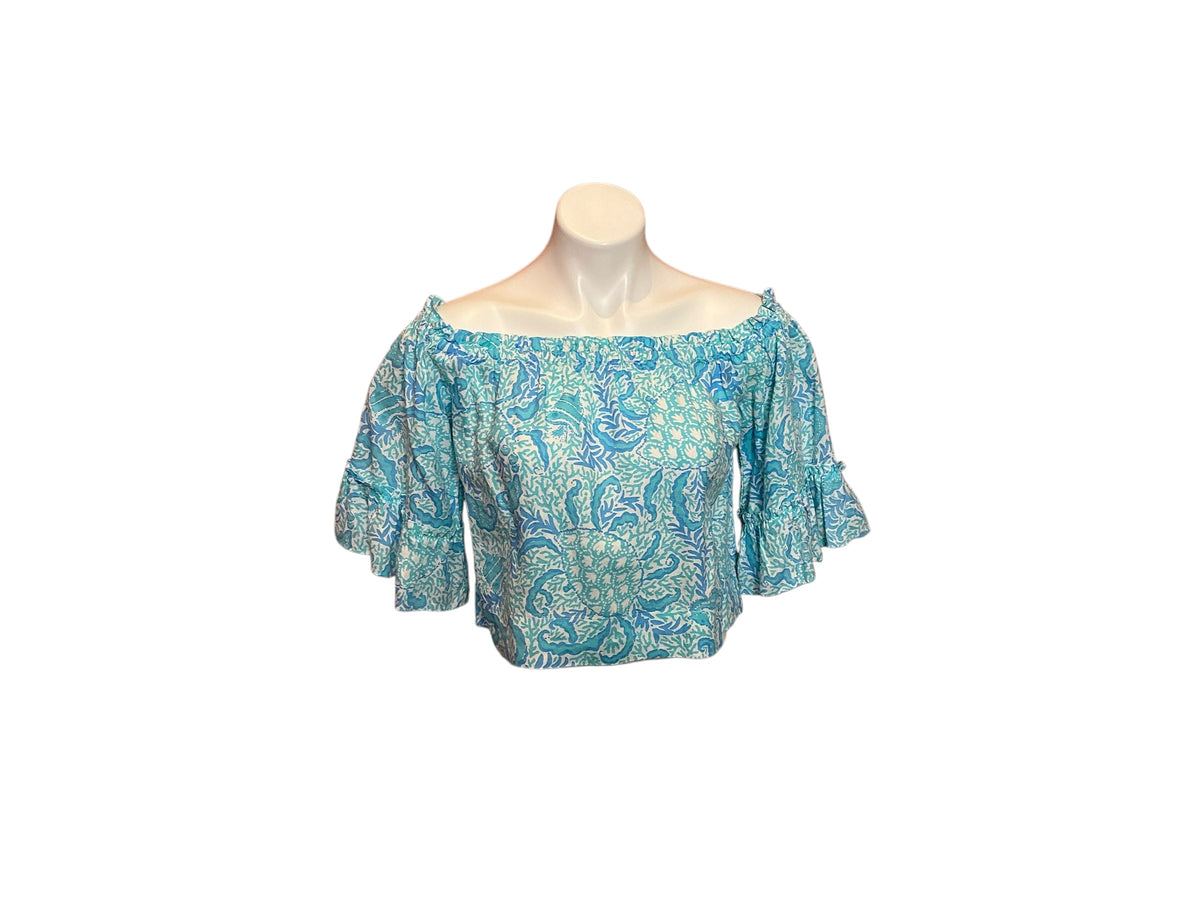 Lilly Pulitzer NWT Croix Off The Shoulder Resort White Goombay Groves - Size XXS