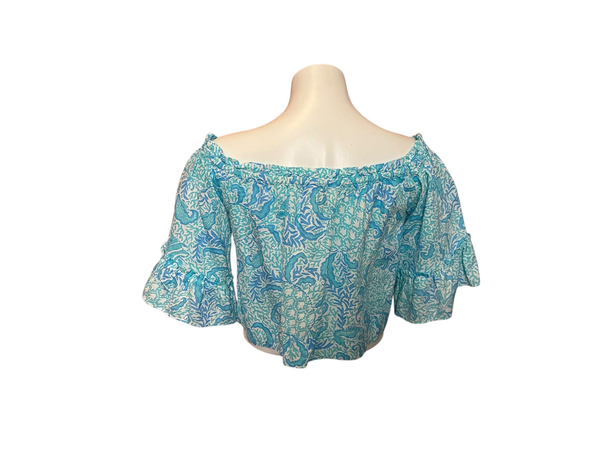 Lilly Pulitzer NWT Croix Off The Shoulder Resort White Goombay Groves - Size XXS